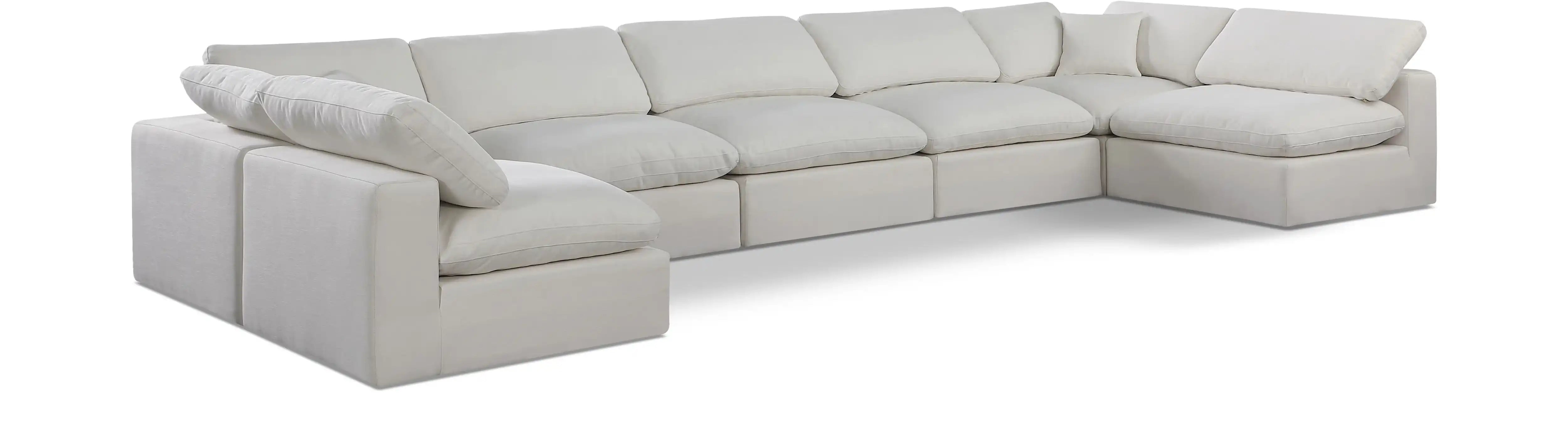 Comfy - 7 Piece Linen Modular Armless Sectional - Best Buy Furniture