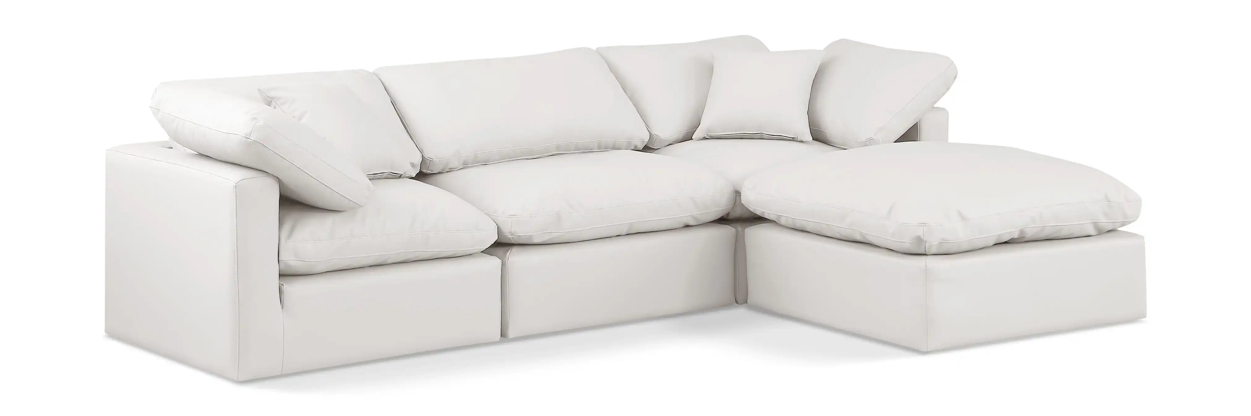 Indulge - Faux Leather 4 Piece Modular Sectional With Chaise - Best Buy Furniture