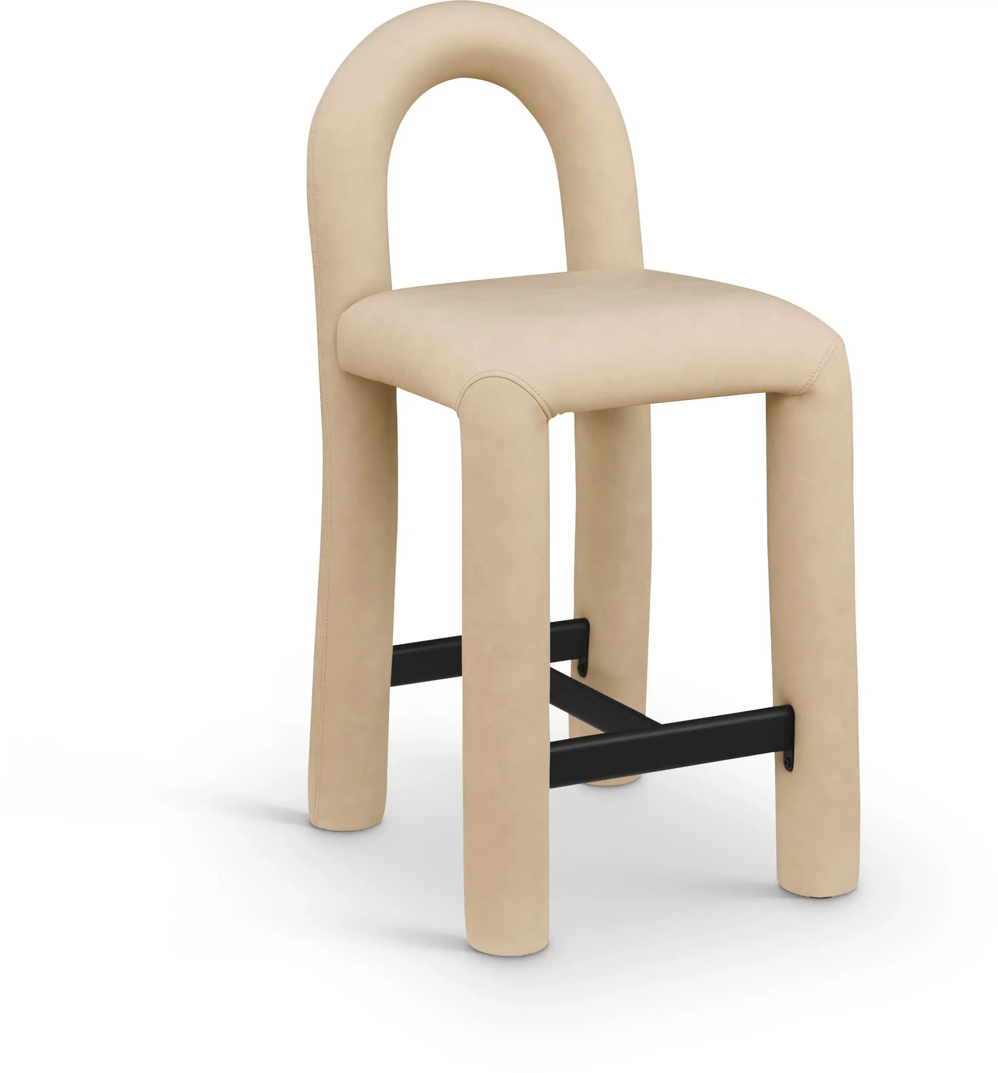 Amari - Vegan Leather and Boucle Fabric Stool - Best Buy Furniture