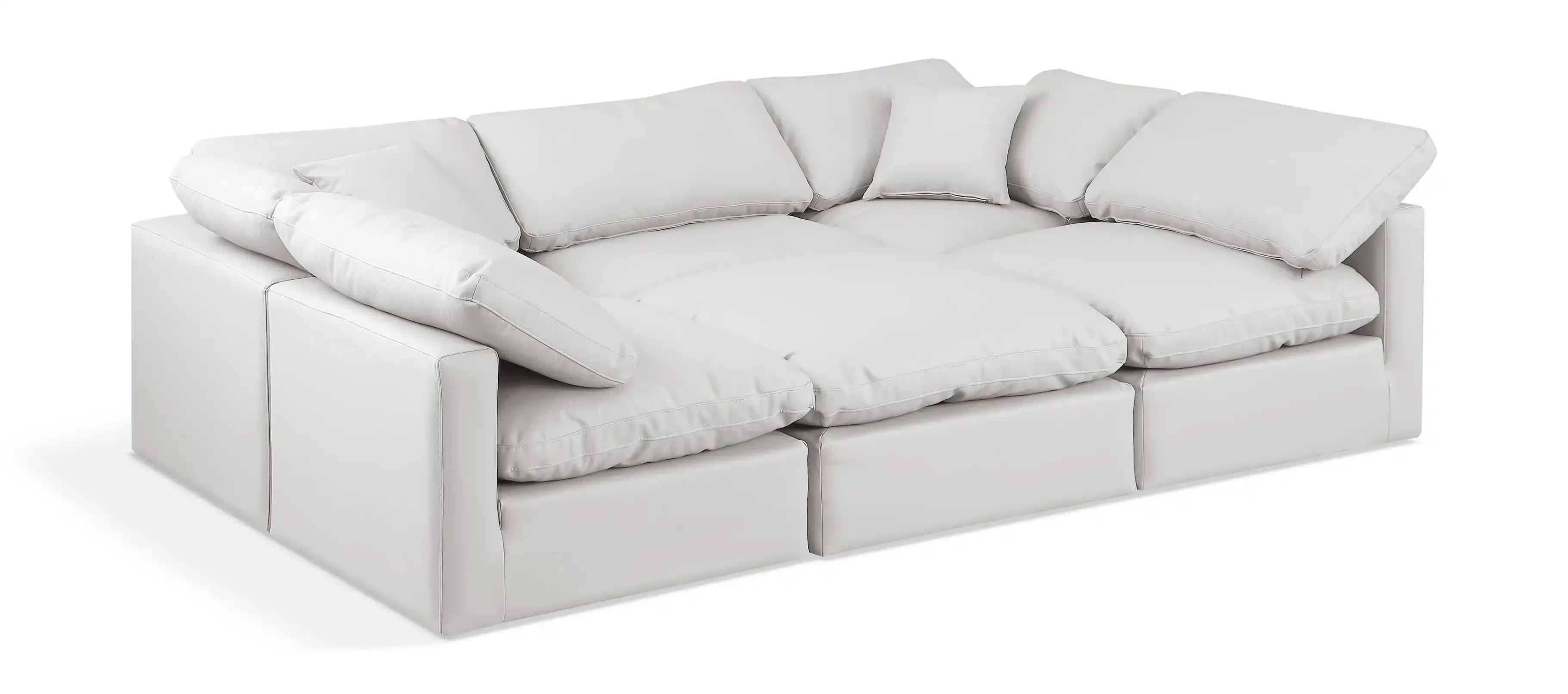 Indulge - Faux Leather 6 Piece Modular Sectional - Best Buy Furniture