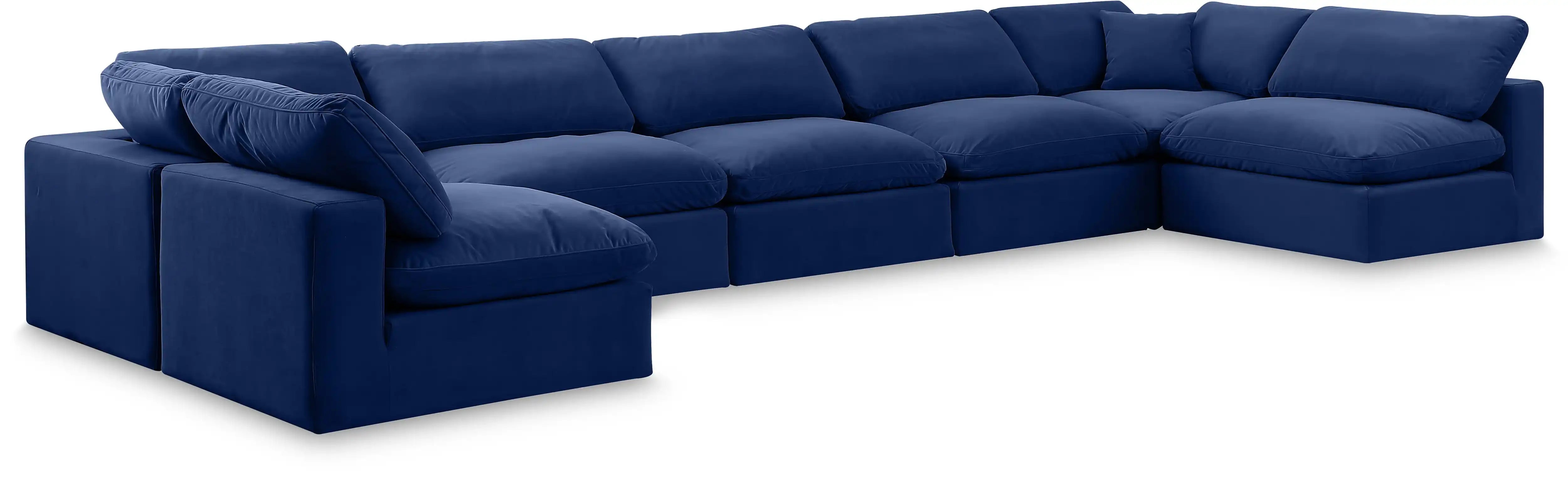 Comfy - 7 Piece Velvet Modular Armless Sectional - Best Buy Furniture