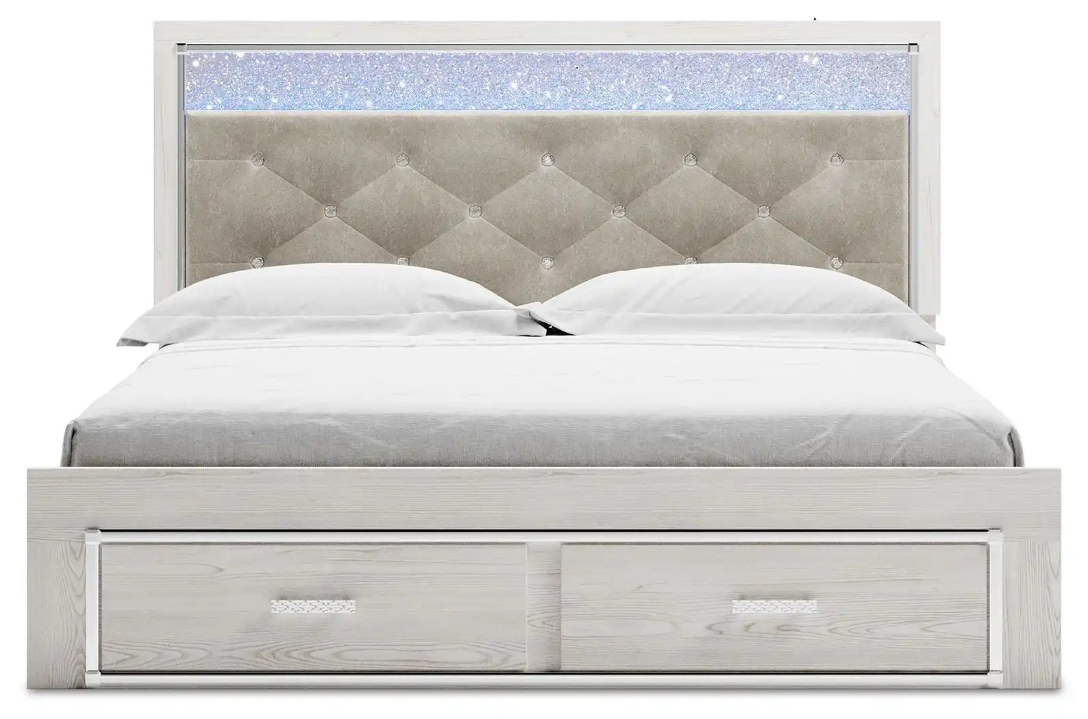 Altyra - King Upholstered Storage Bed - White - Best Buy Furniture