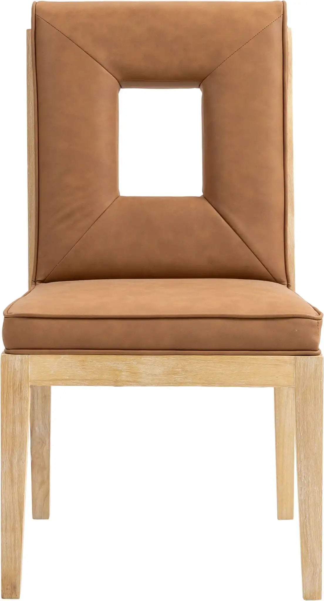 Gwendolyn - Faux Leather Dining Side Chair With Natural Frame (Set of 2)
