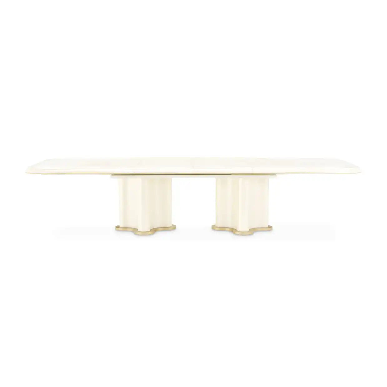 La Terrazza - Double Pedestal Dining Table - Creamy Pearl - Best Buy Furniture