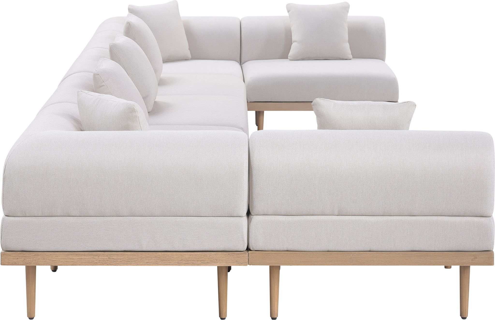 Laguna - 7 Piece Resilient Water Resistant Fabric 142" Upholstered Outdoor Patio Modular Sectional