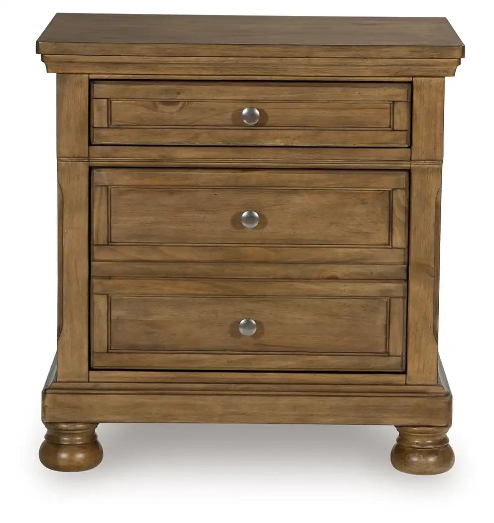 Feddinger - Two Drawer Night Stand - Medium Brown - Best Buy Furniture