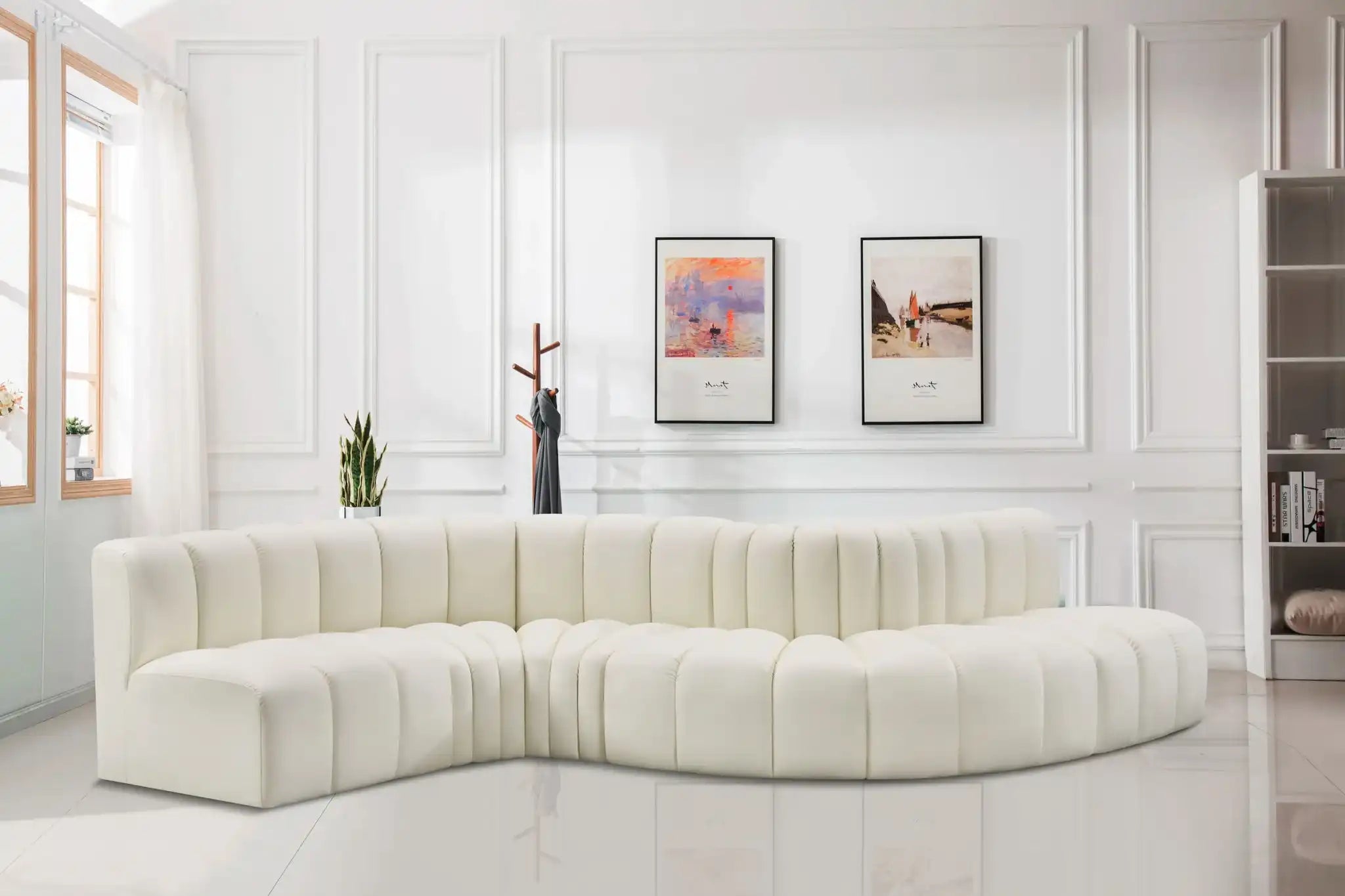 Arc - Faux Leather 6 Piece Curved Modular Sofa