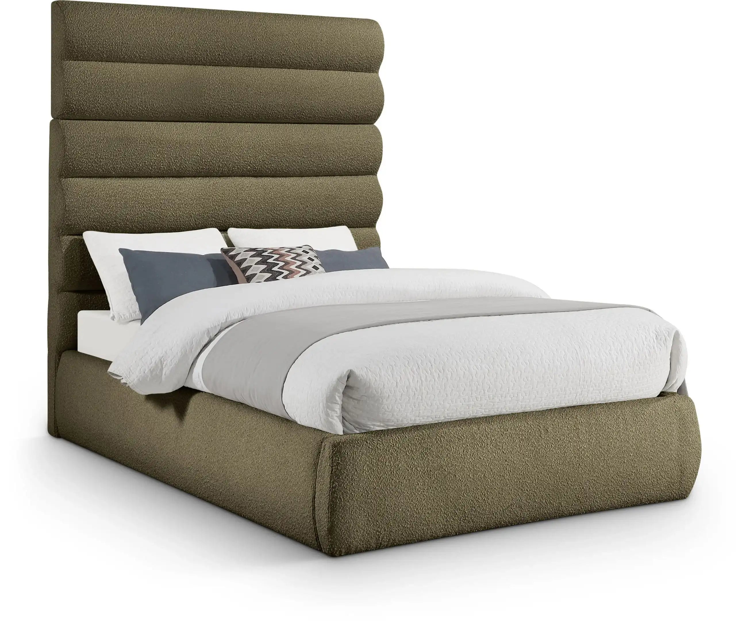 Adam - Boucle Fabric Bed With 70.5" Headboard - Best Buy Furniture