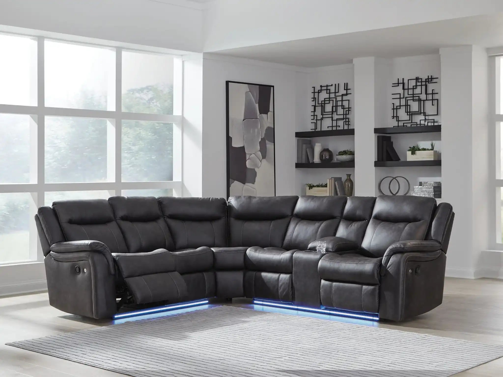 Sultan Meadow - 2-Piece Reclining Sectional - Carbon - Best Buy Furniture