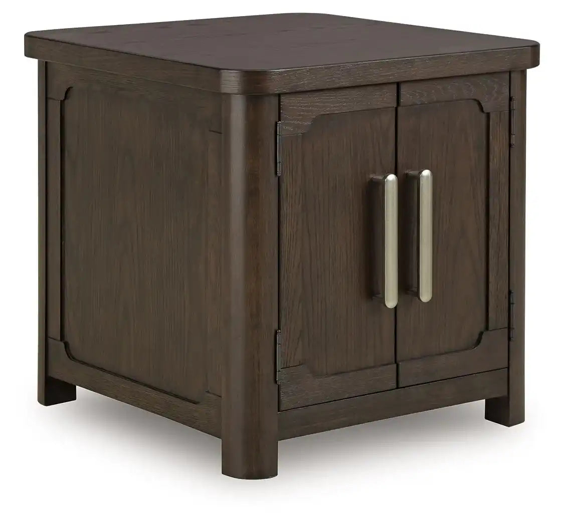 Breckington - Rectangular 2-door End Table - Dark Brown - Best Buy Furniture