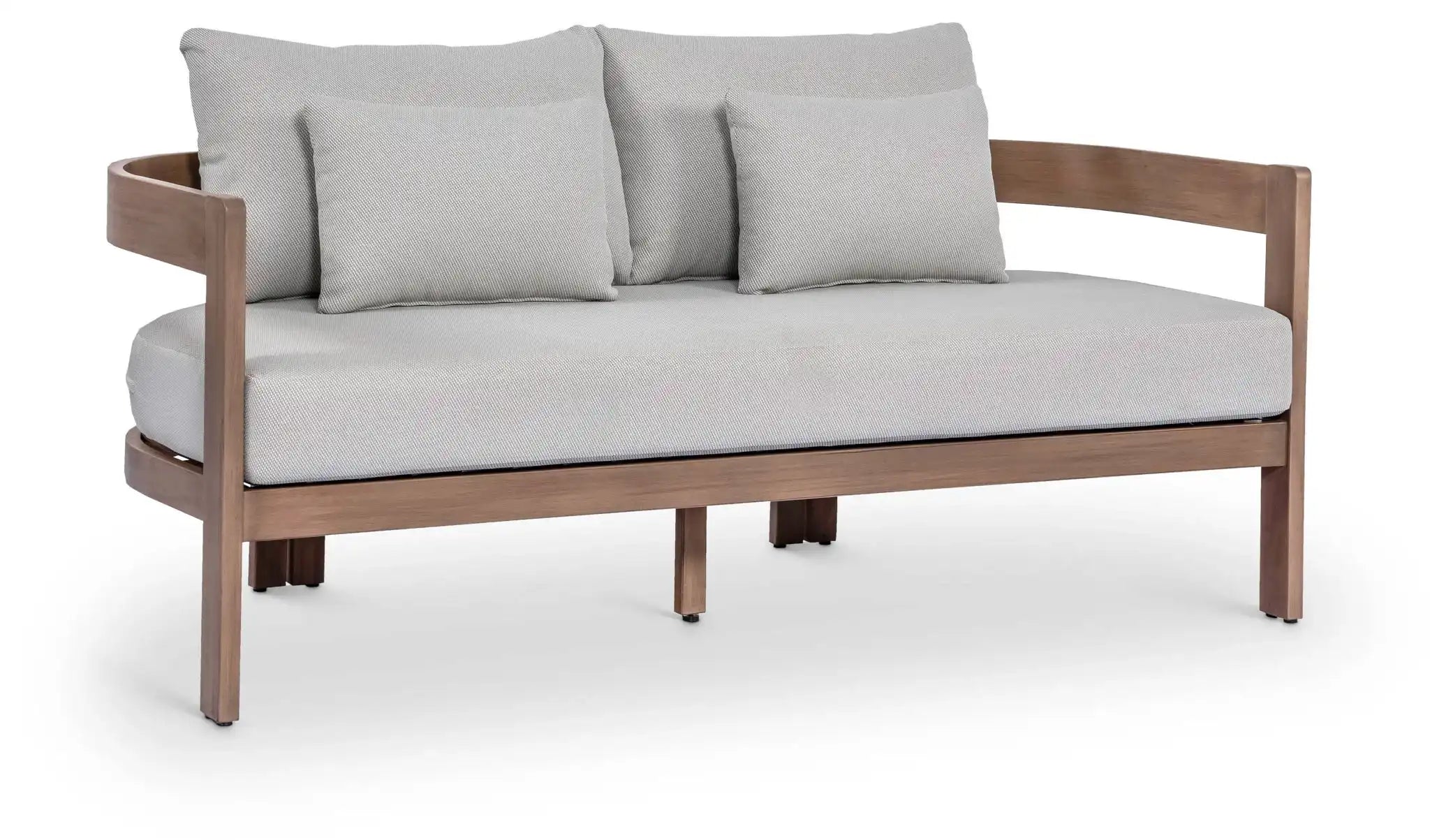 Newport - Water Resistant Fabric 65" Upholstered Outdoor Patio Loveseat - Best Buy Furniture