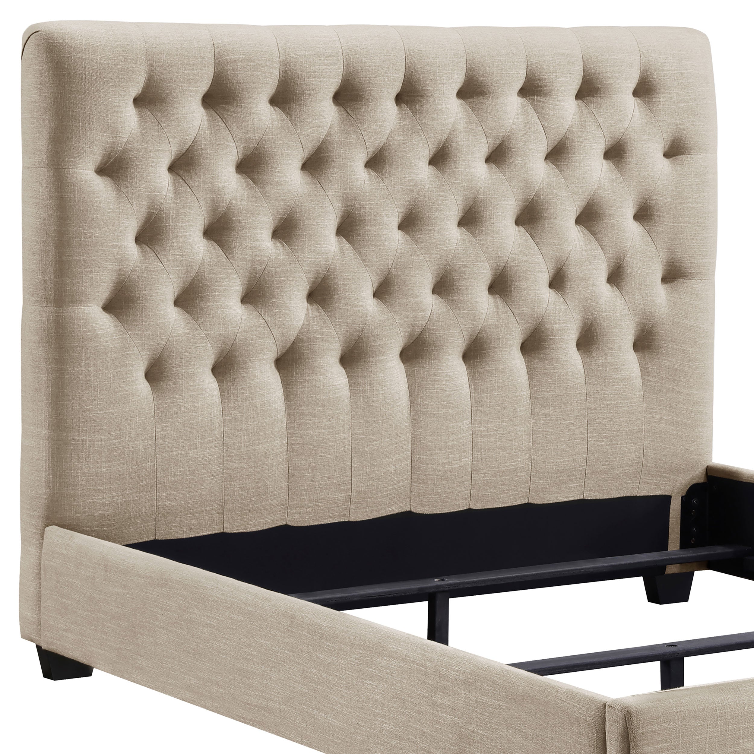 Chloe Upholstered Queen Panel Bed Oatmeal-CoasterEssence