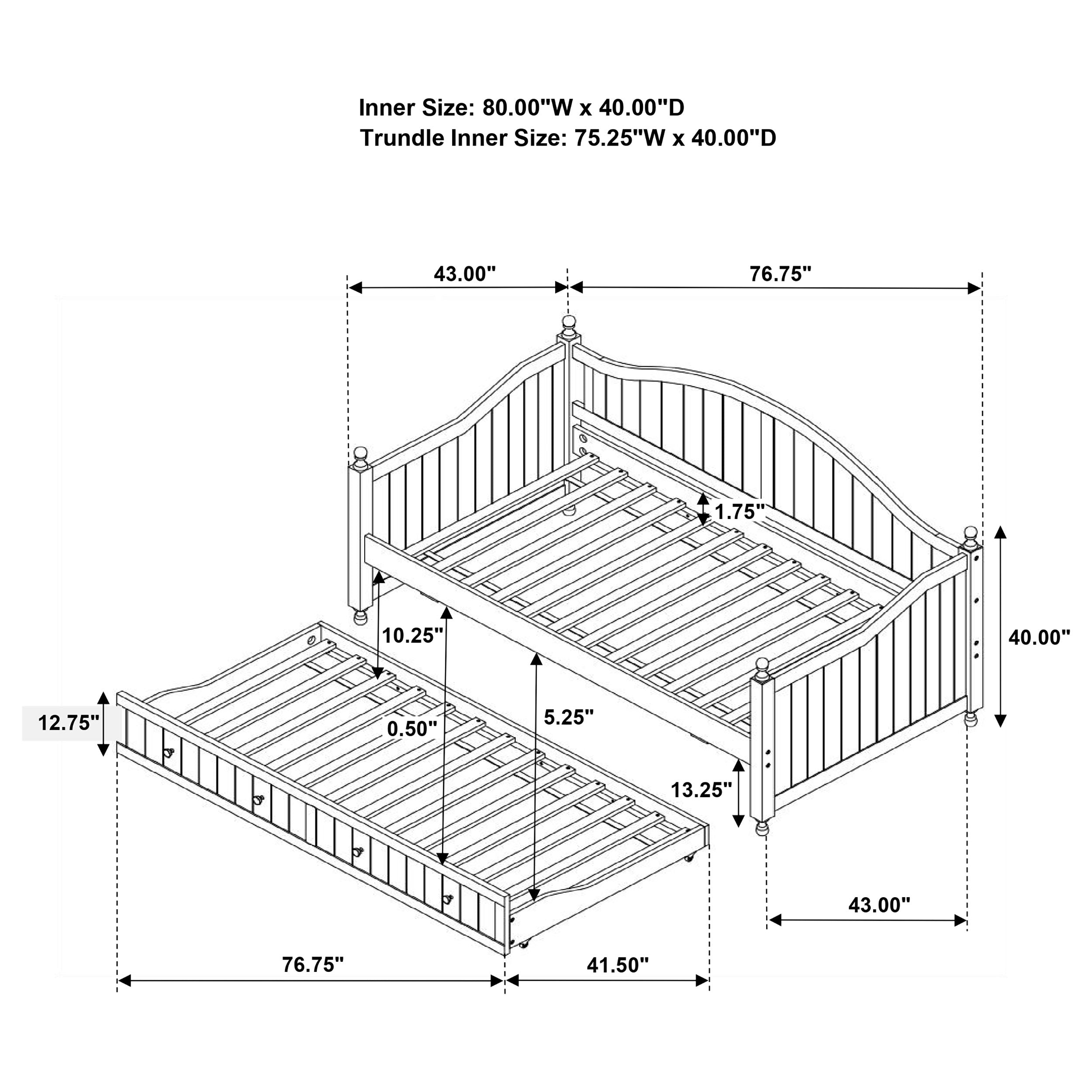 Julie Ann Wood Twin Daybed with Trundle White-CoasterElevations