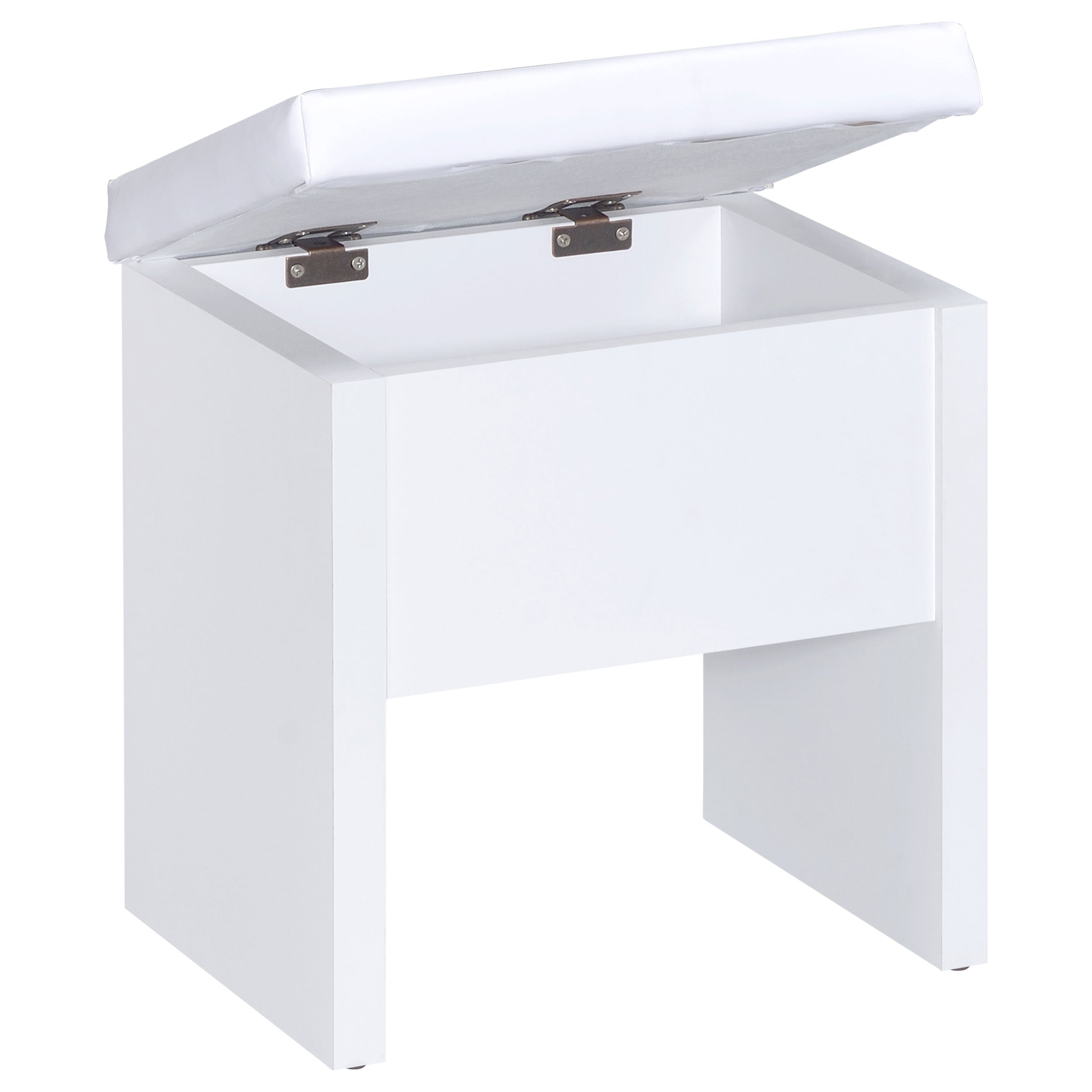 Harvey Vanity Set with Lift-Top Stool White-CoasterEssence