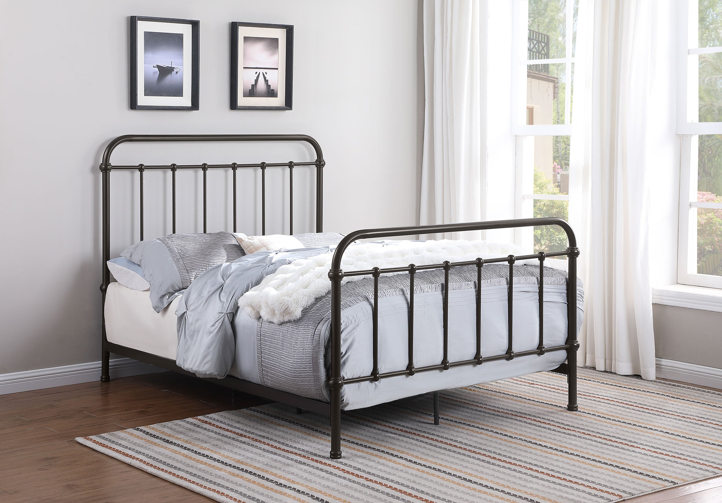 Livingston Metal Full Open Frame Bed Dark Bronze-CoasterEssence