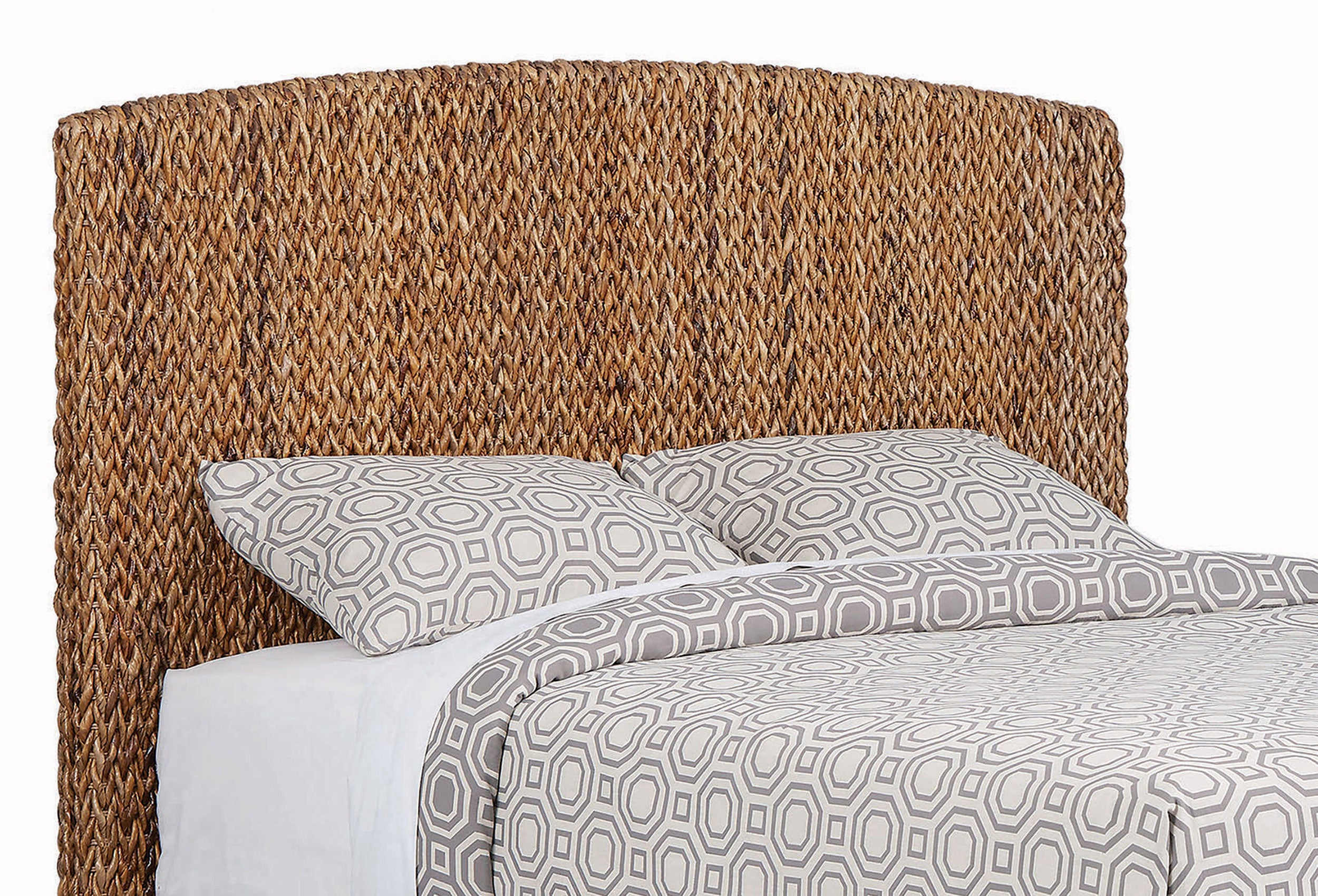 Laughton Woven Banana Leaf Queen Panel Headboard Amber-CoasterEssence
