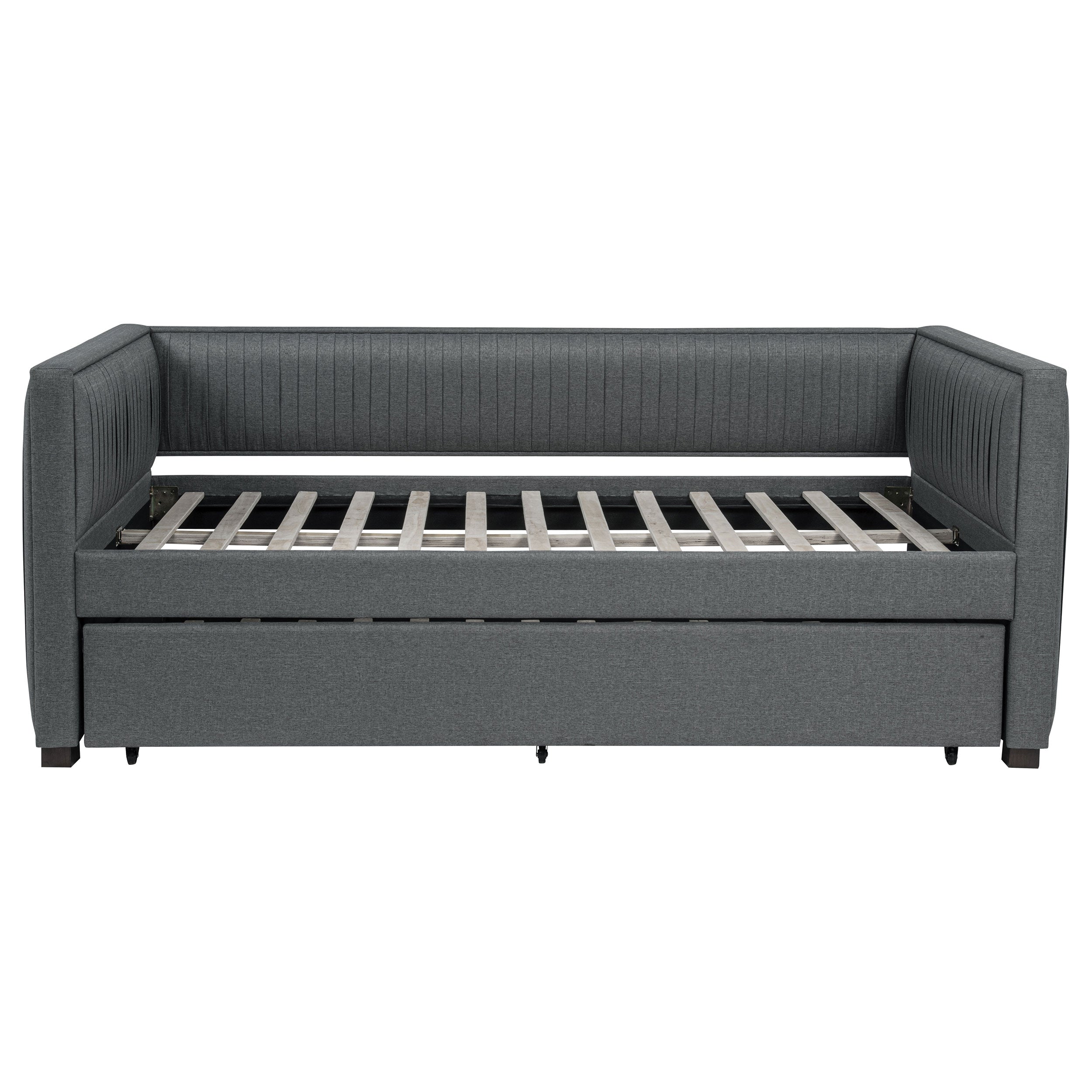 Brodie Upholstered Twin Daybed with Trundle Grey-CoasterEssence