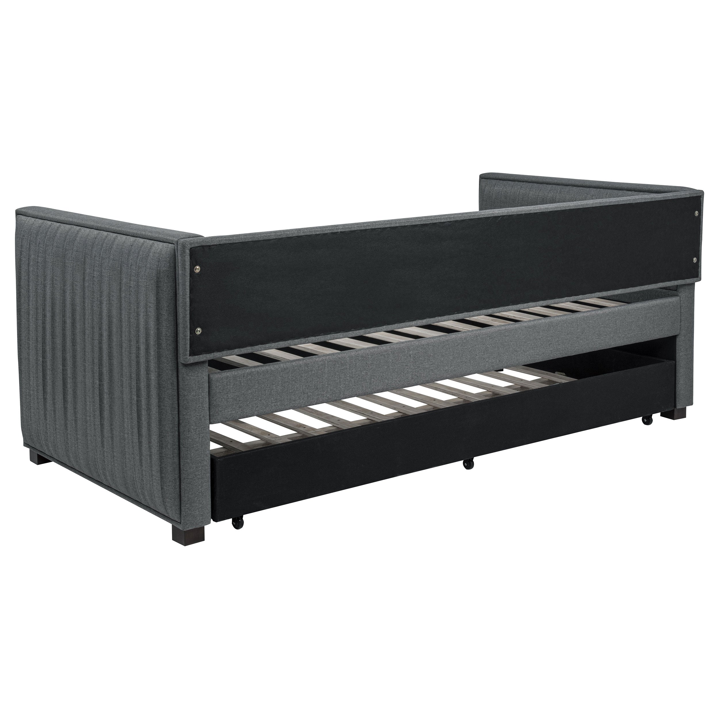 Brodie Upholstered Twin Daybed with Trundle Grey-CoasterEssence