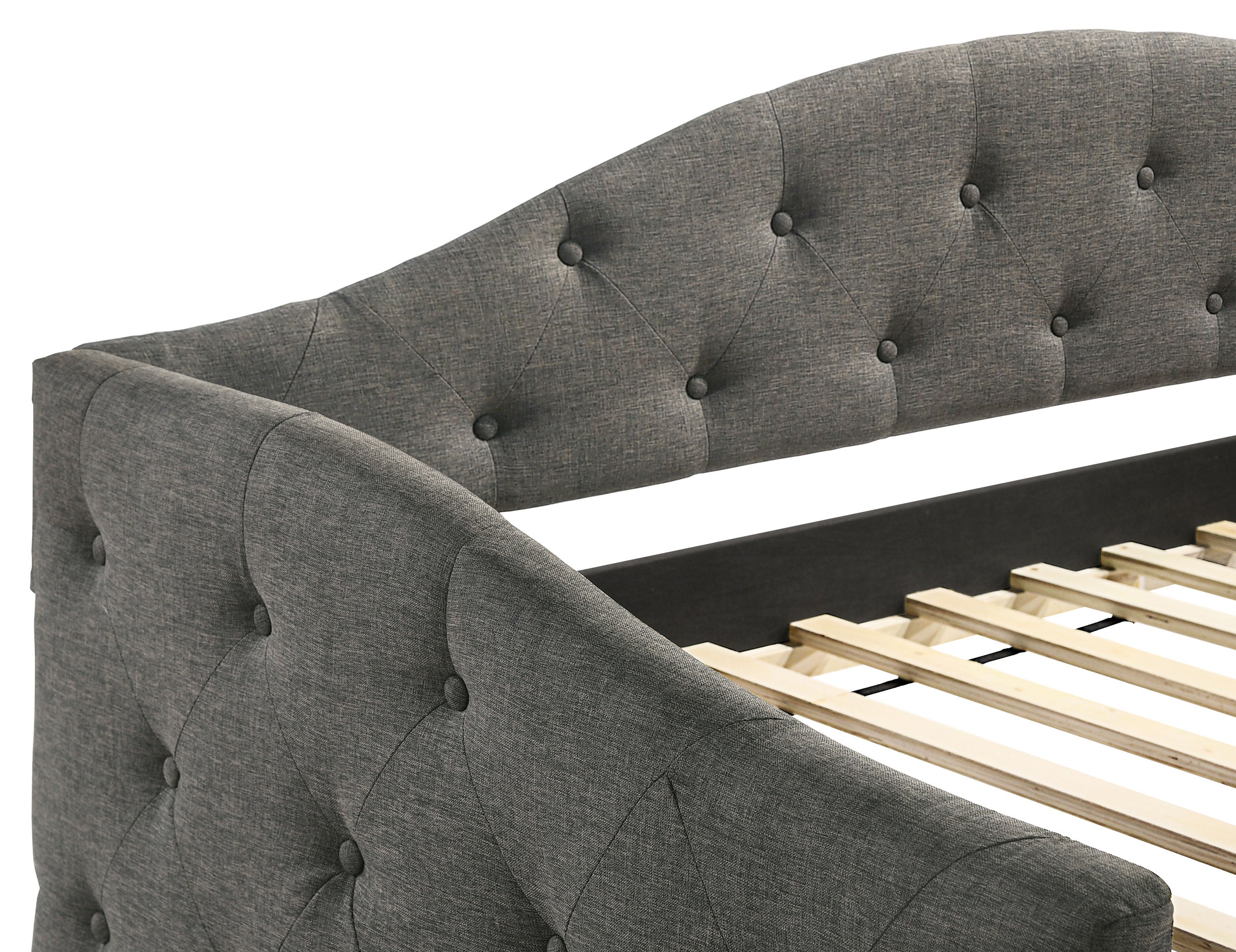 Sadie Upholstered Twin Daybed with Trundle Grey-CoasterEveryday