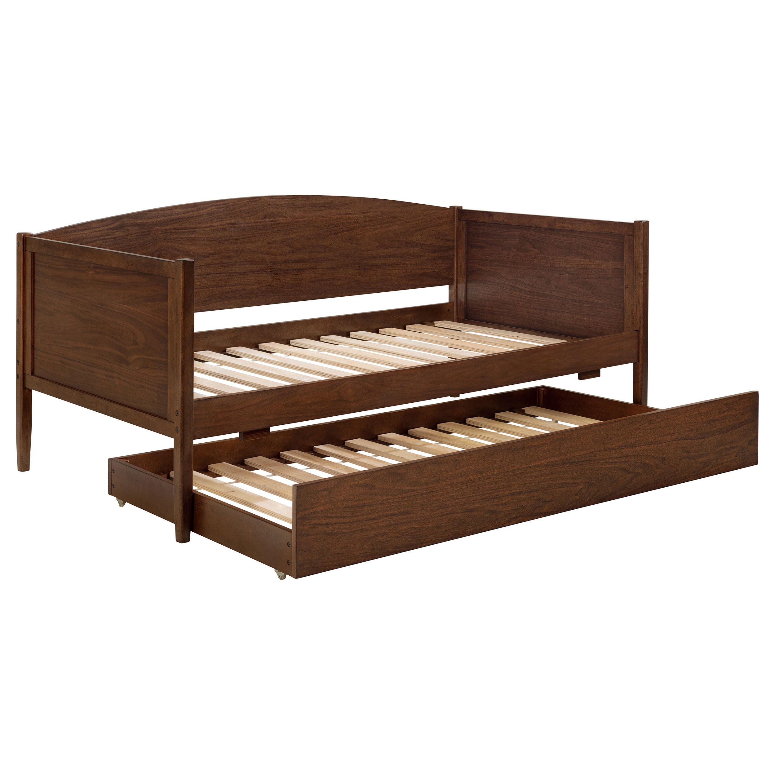 Bozeman Wood Twin Daybed With Trundle Medium Walnut-