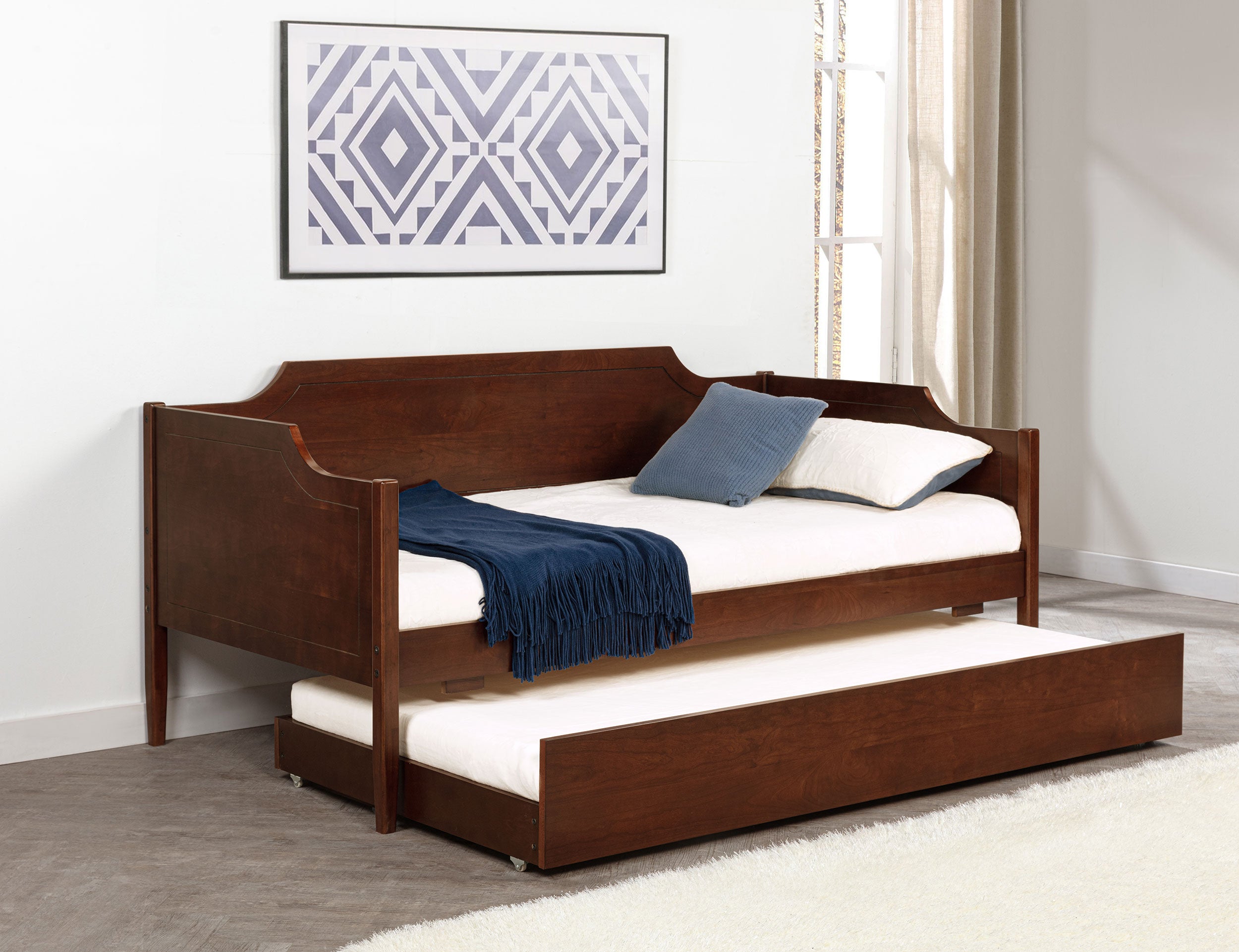 Redding Wood Twin Daybed With Trundle Cherry-