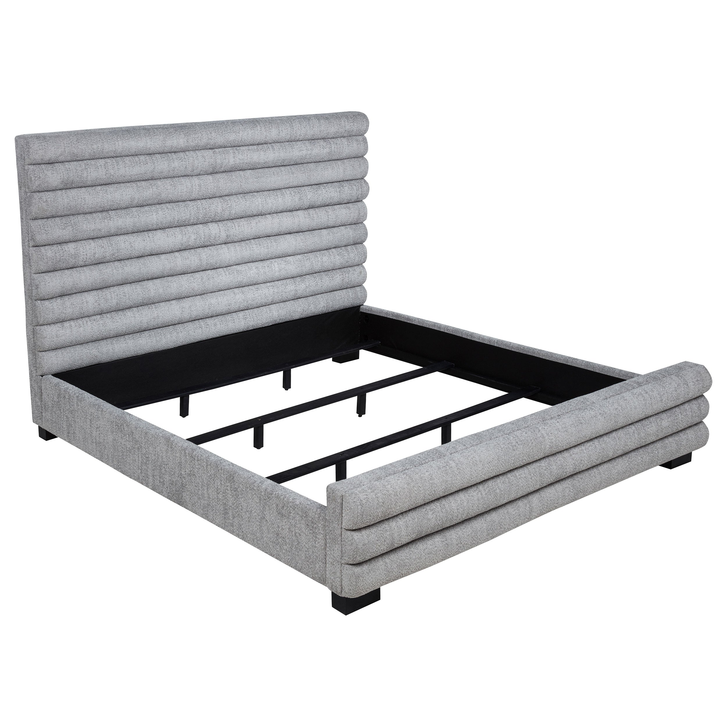 Patricia 58-inch Boucle Upholstered Eastern King Bed Grey-