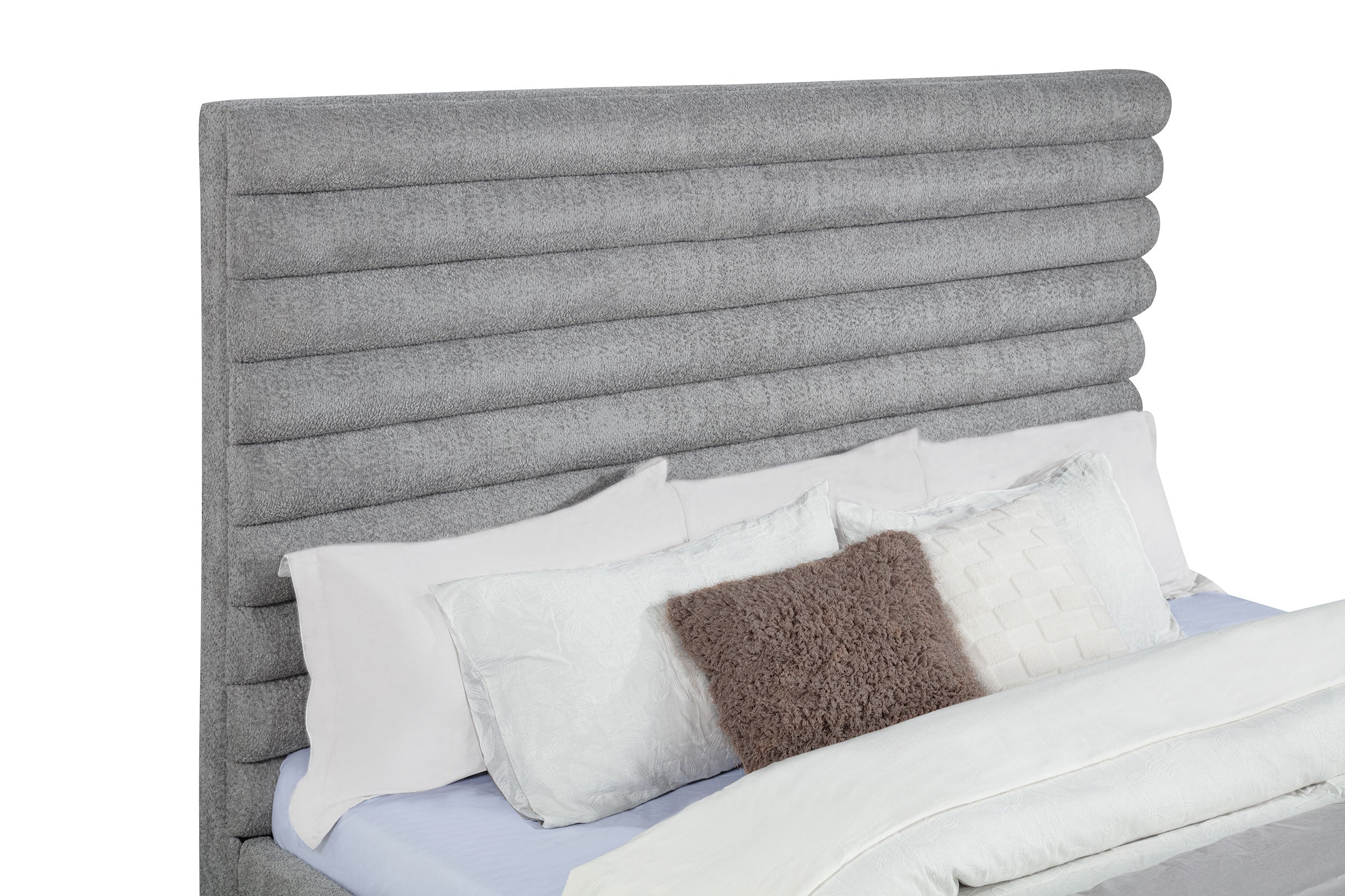 Patricia 58-inch Boucle Upholstered California King Bed Grey-