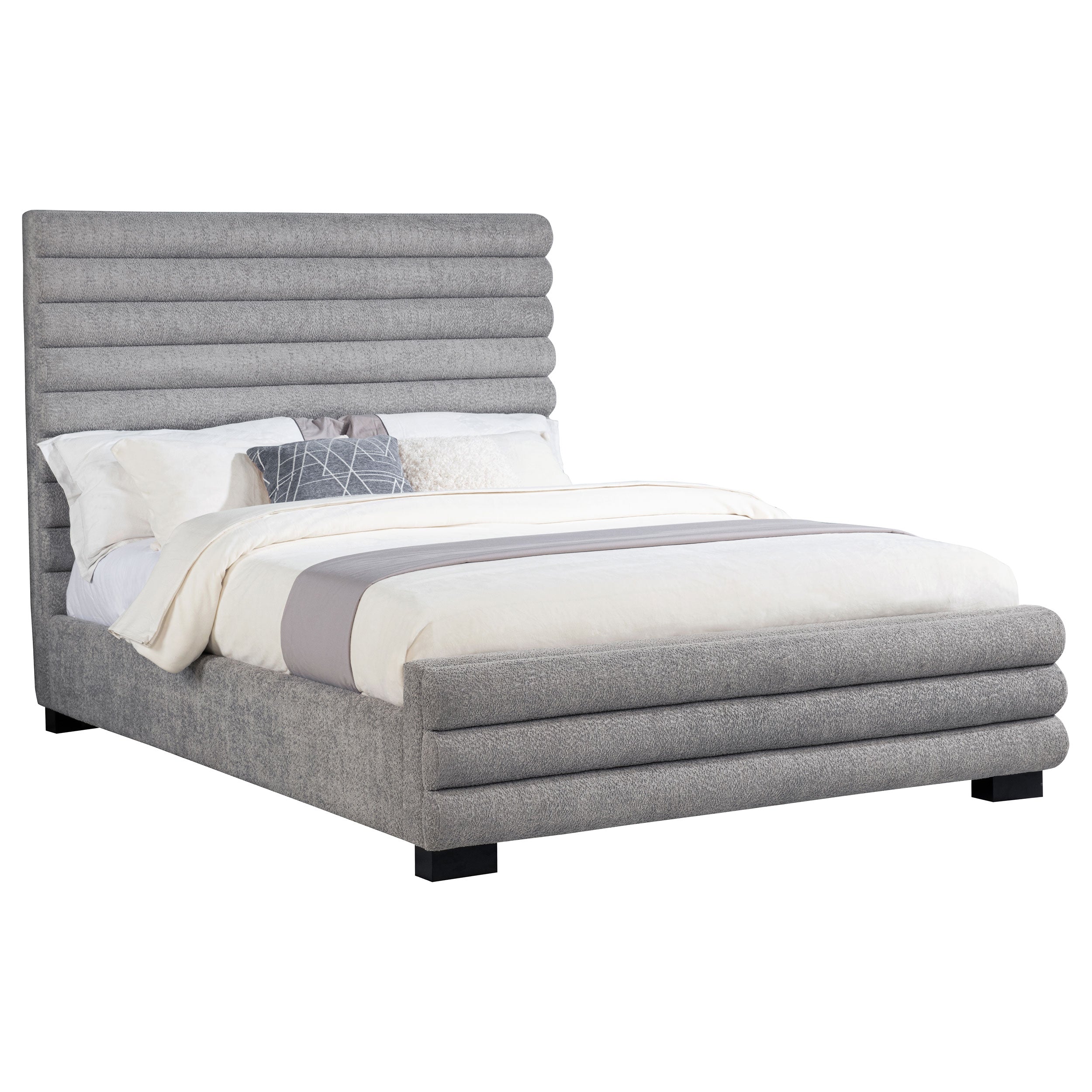 Patricia 58-inch Boucle Upholstered Queen Bed Grey-