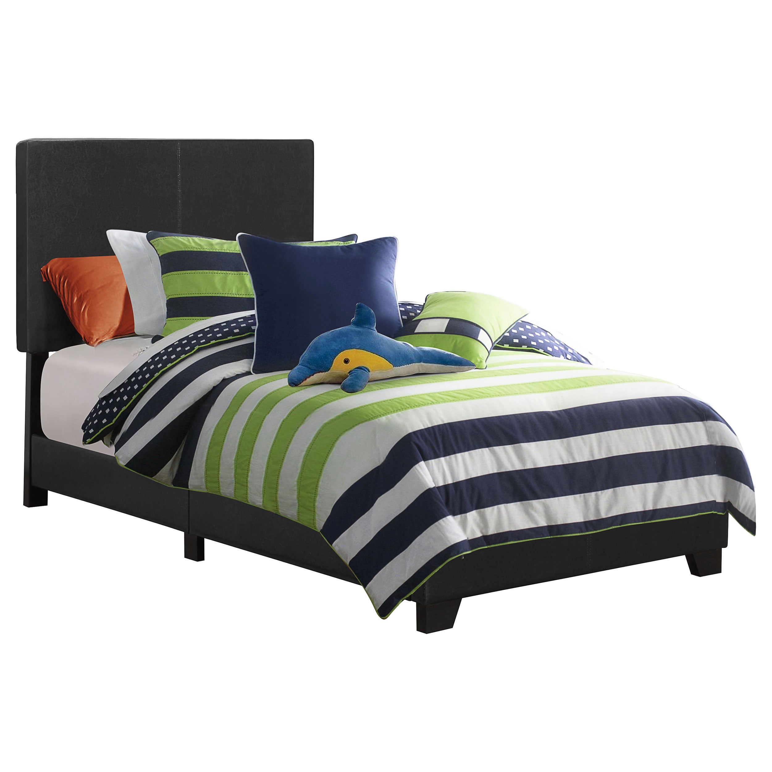 Dorian Faux Leather Upholstered Twin Panel Bed Black-CoasterEveryday
