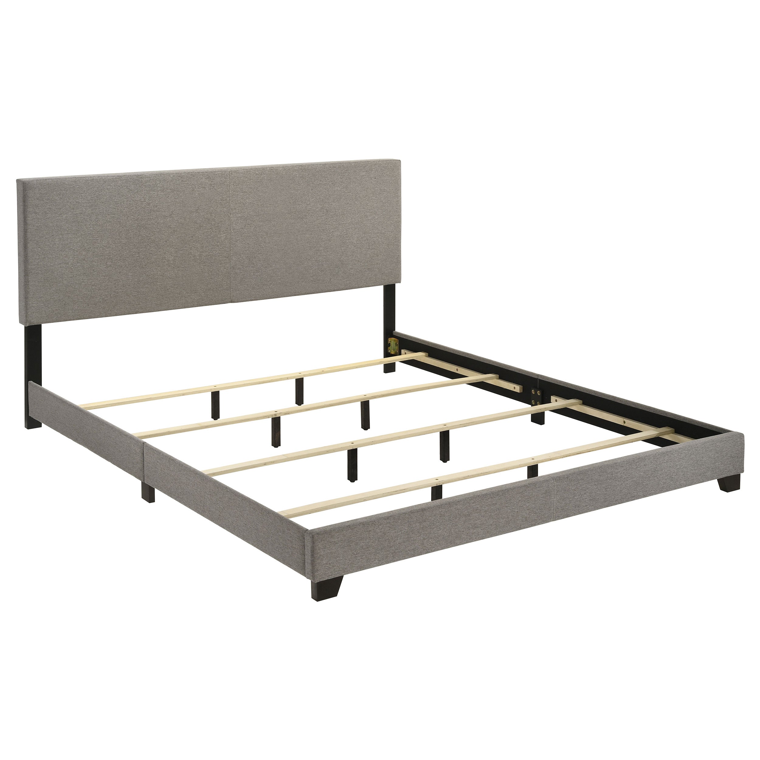 Dorian Fabric Upholstered Eastern King Panel Bed Taupe-