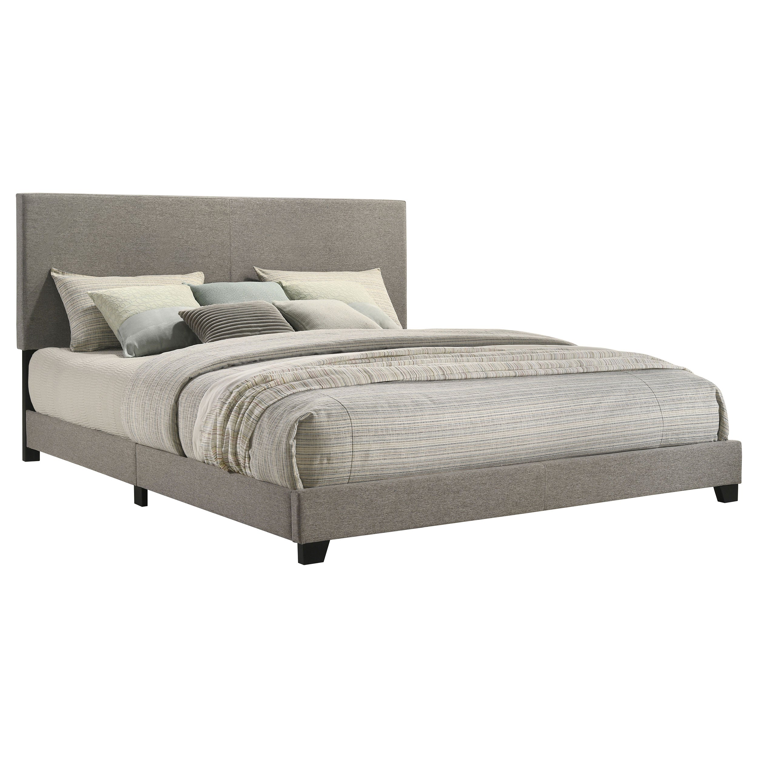 Dorian Fabric Upholstered Eastern King Panel Bed Taupe-