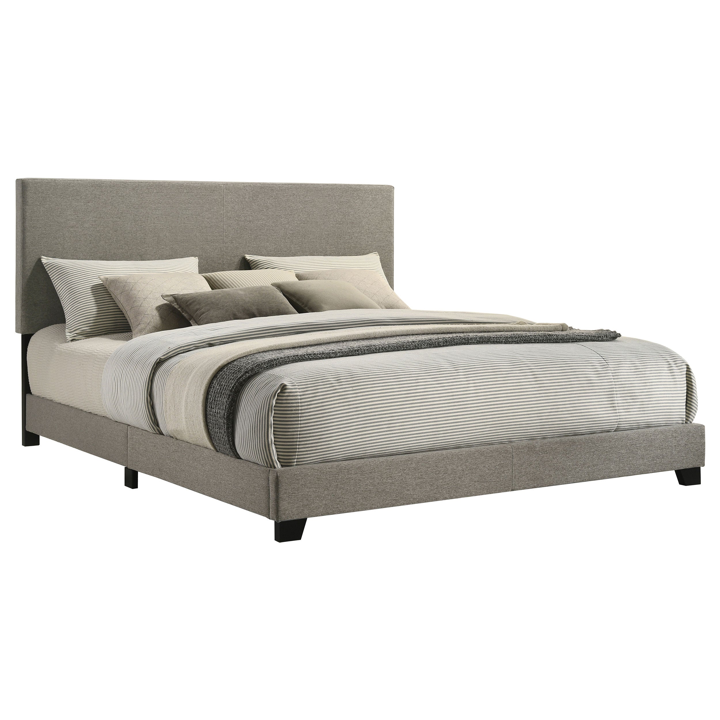 Dorian Fabric Upholstered California King Panel Bed Taupe-