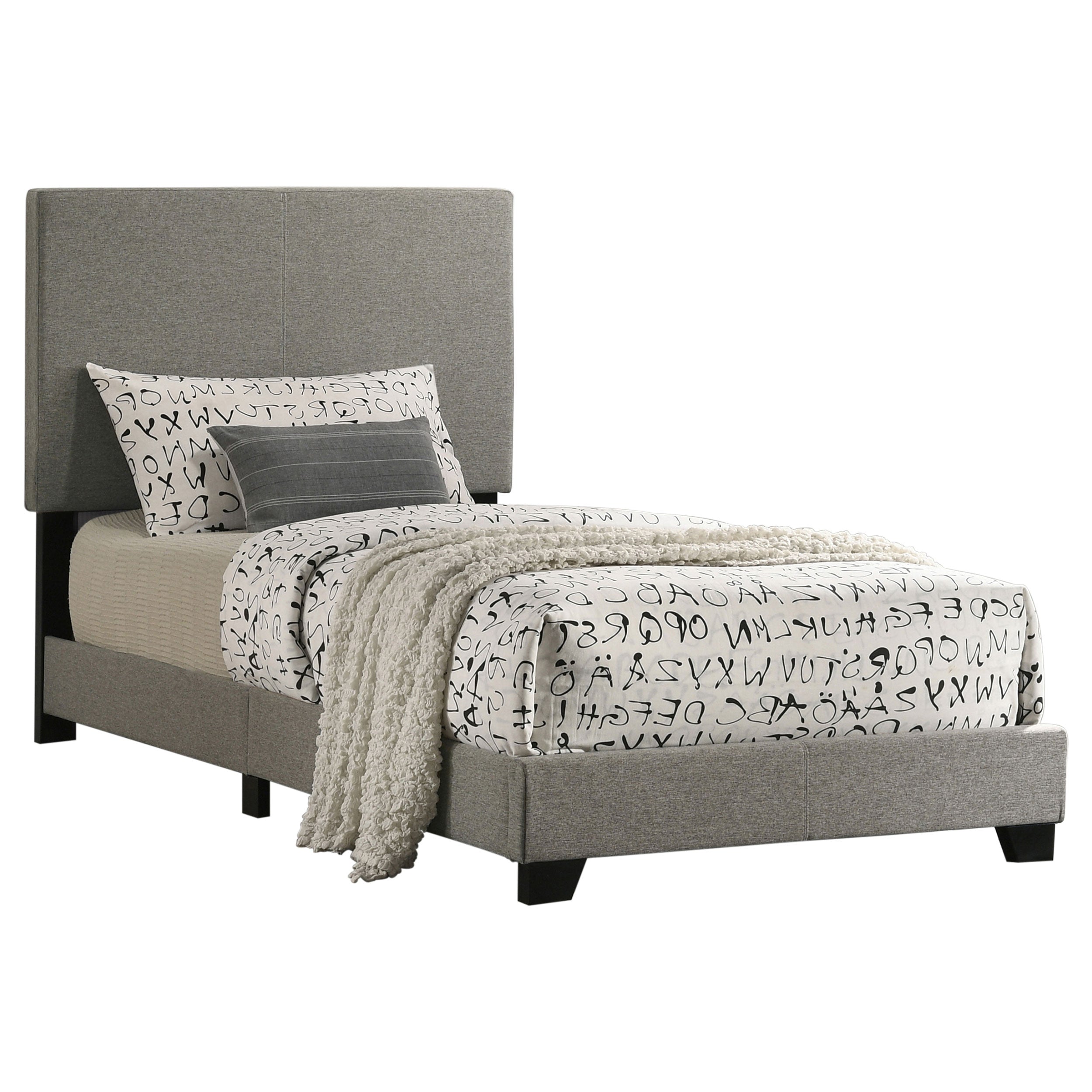 Dorian Fabric Upholstered Twin Panel Bed Taupe-