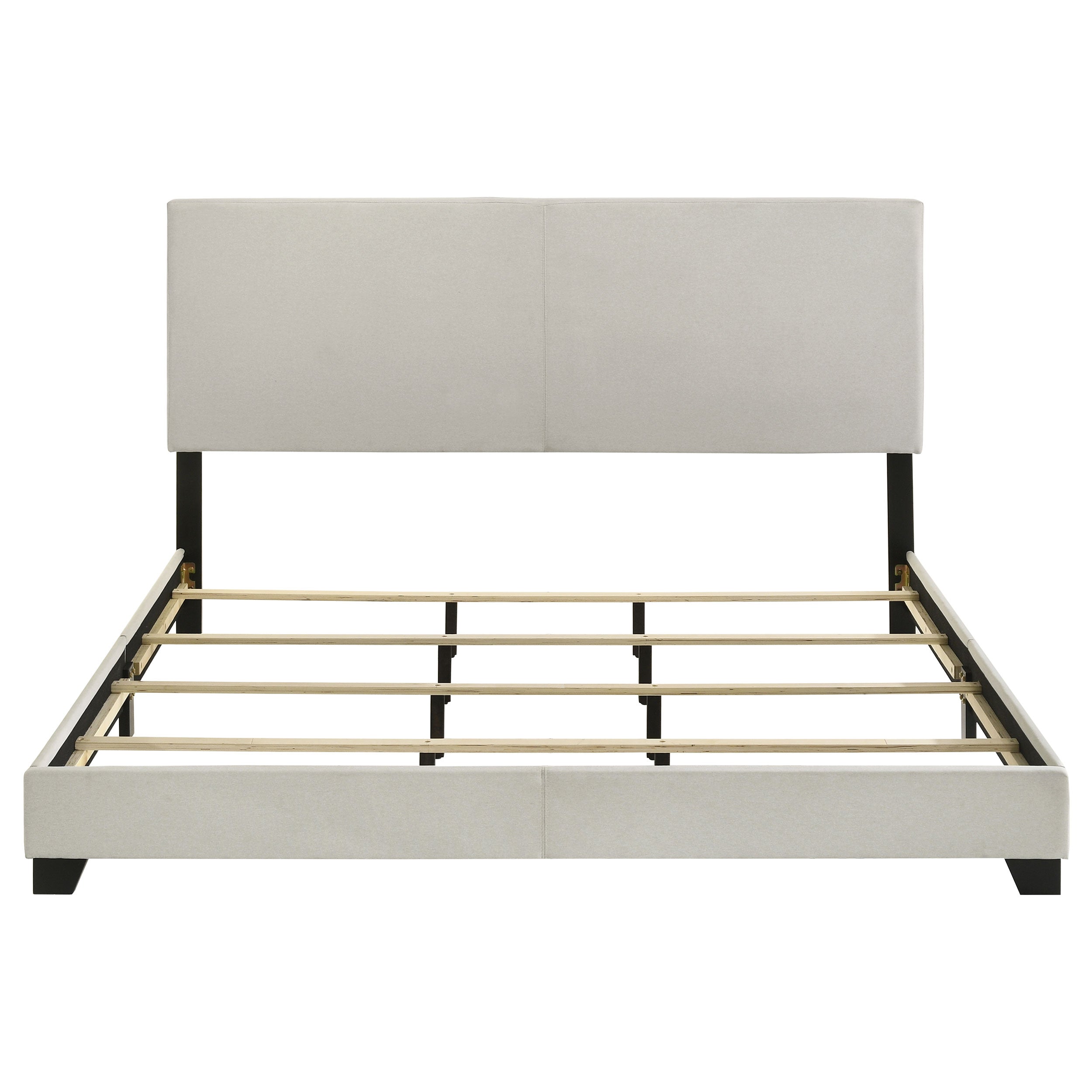 Dorian Fabric Upholstered Eastern King Panel Bed Cream-