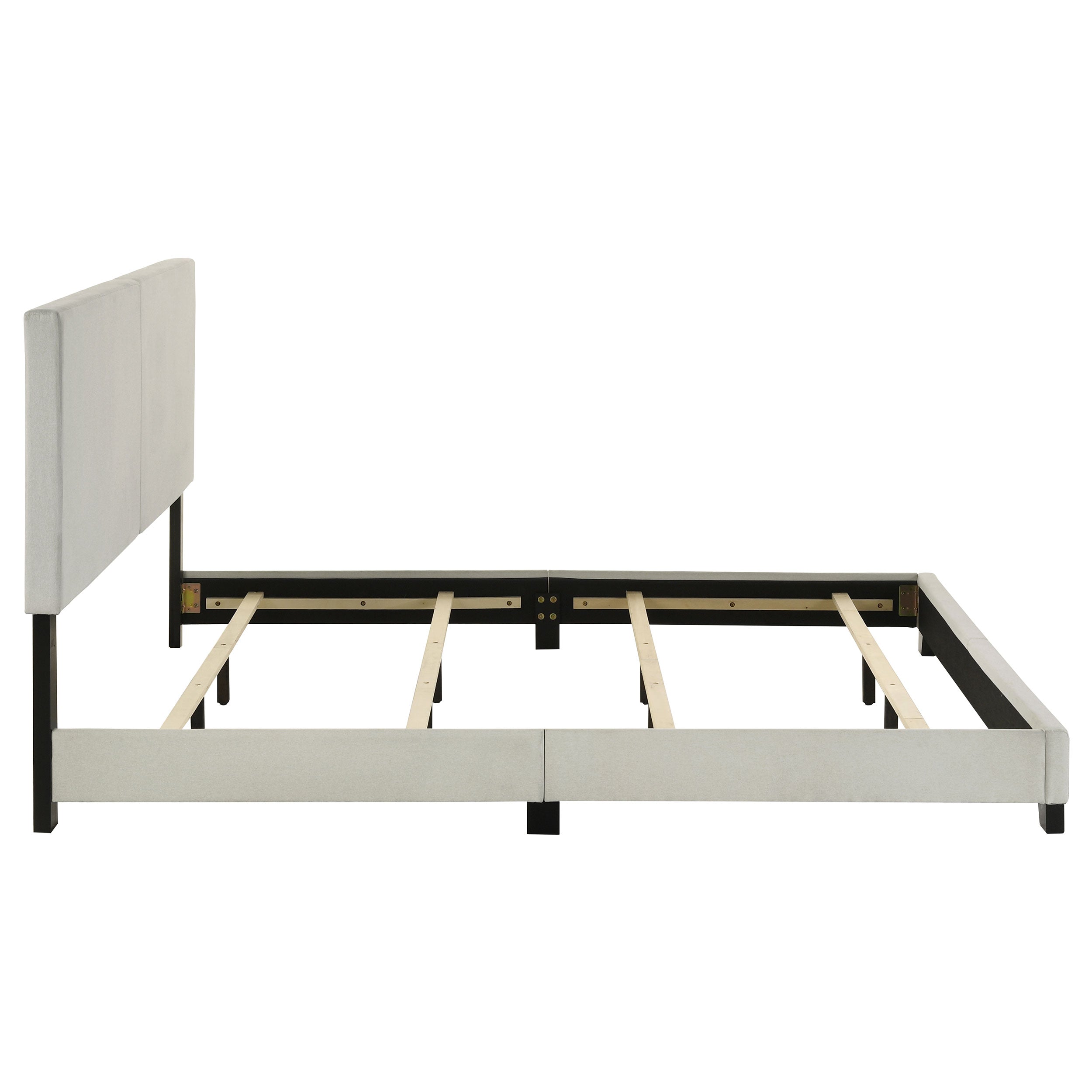 Dorian Fabric Upholstered Eastern King Panel Bed Cream-