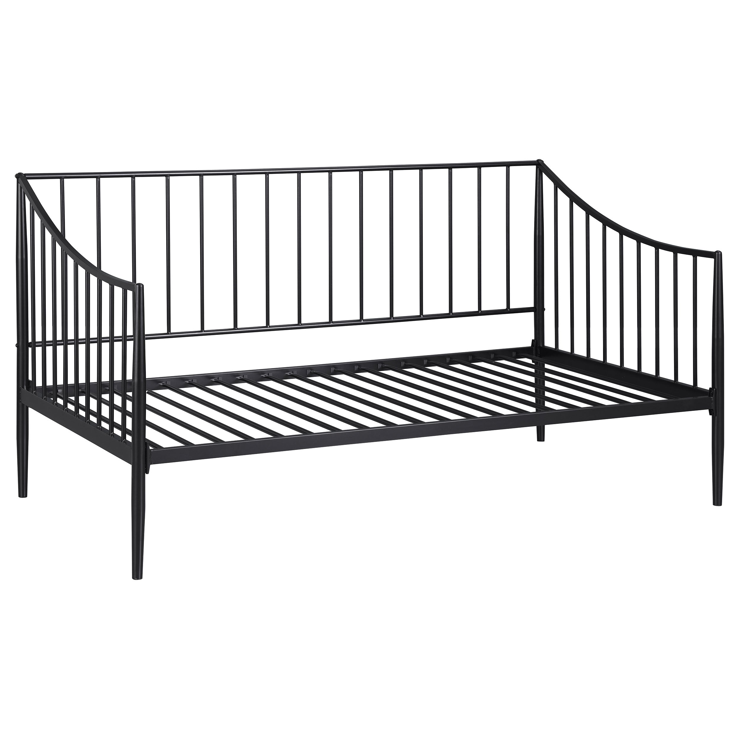 Newbury Metal Twin Daybed Bed Frame Matte Black-