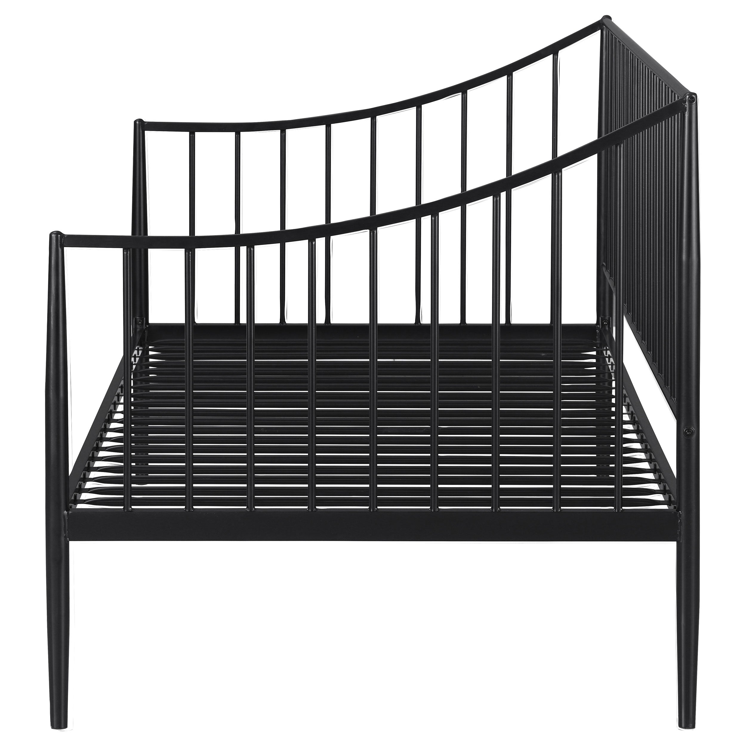 Newbury Metal Twin Daybed Bed Frame Matte Black-