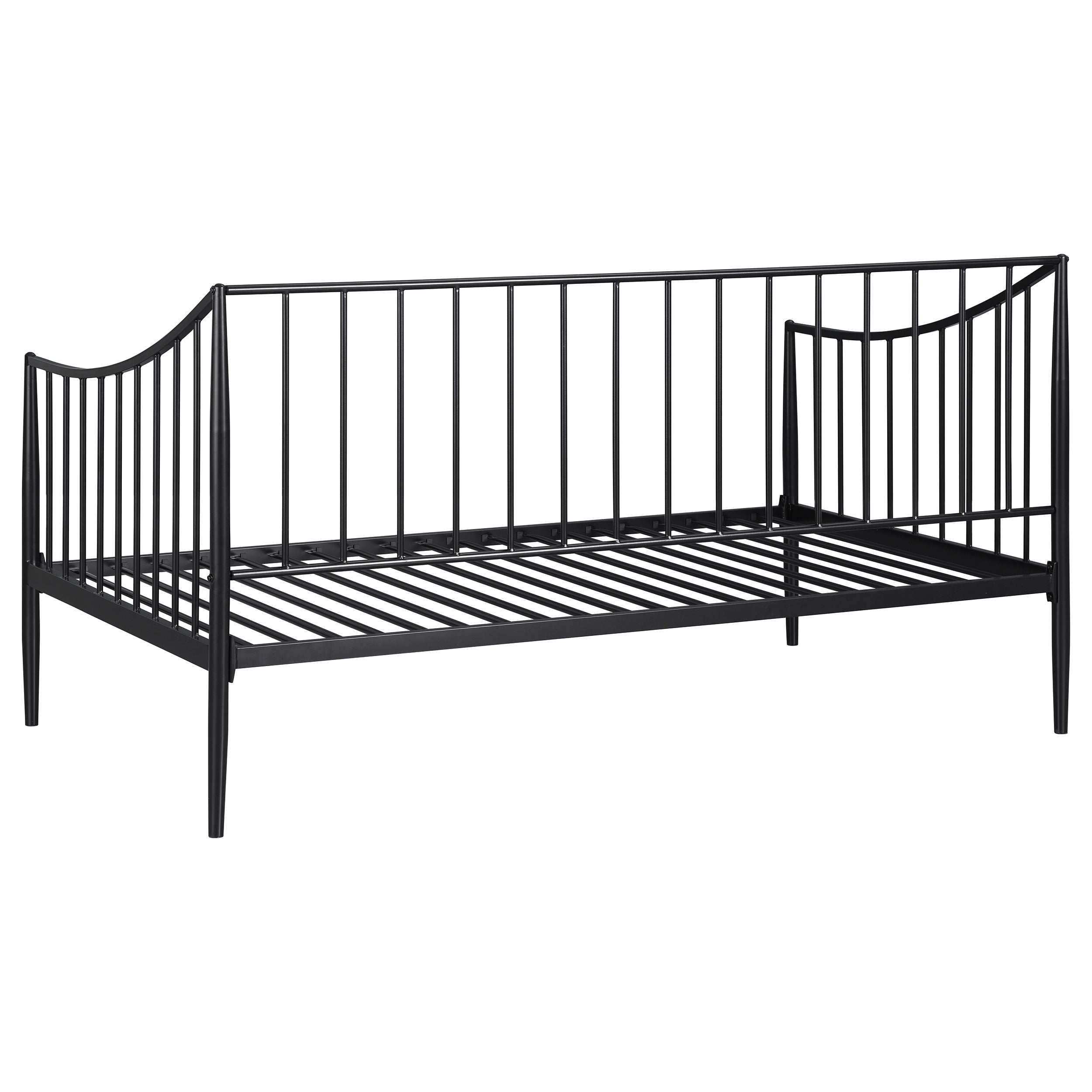 Newbury Metal Twin Daybed Bed Frame Matte Black-