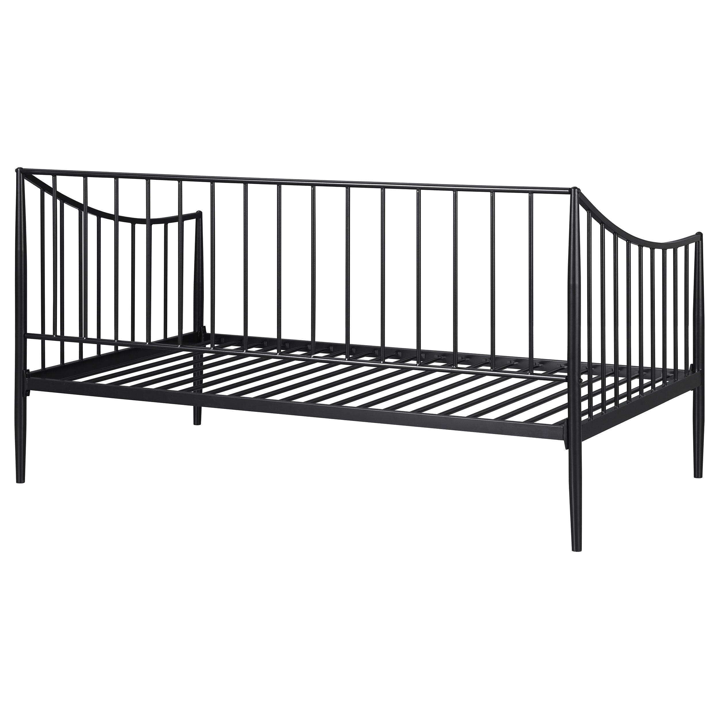 Newbury Metal Twin Daybed Bed Frame Matte Black-