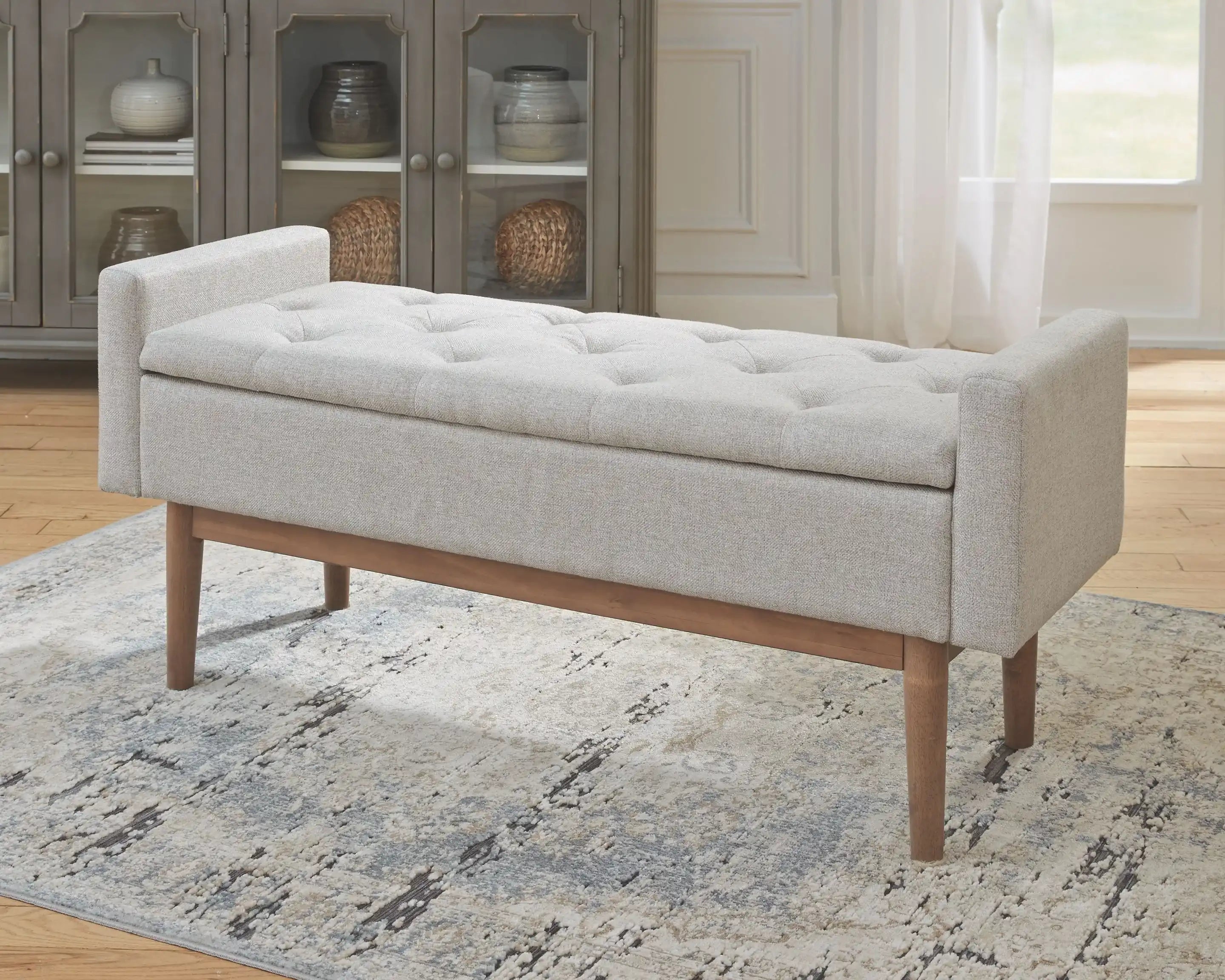 Briarson - Storage Bench - Beige / Brown - Best Buy Furniture