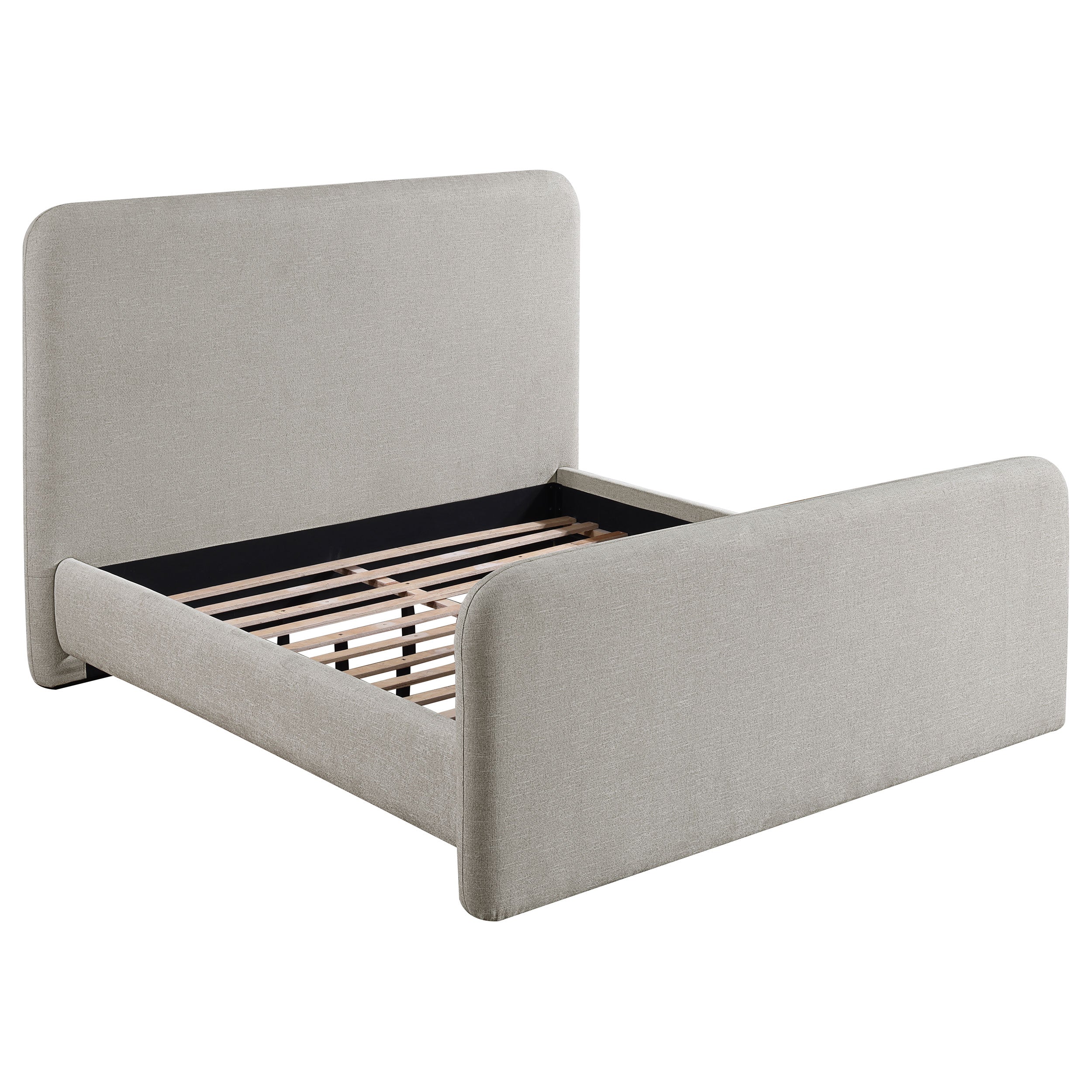 Wren Upholstered Eastern King Panel Bed Grey-