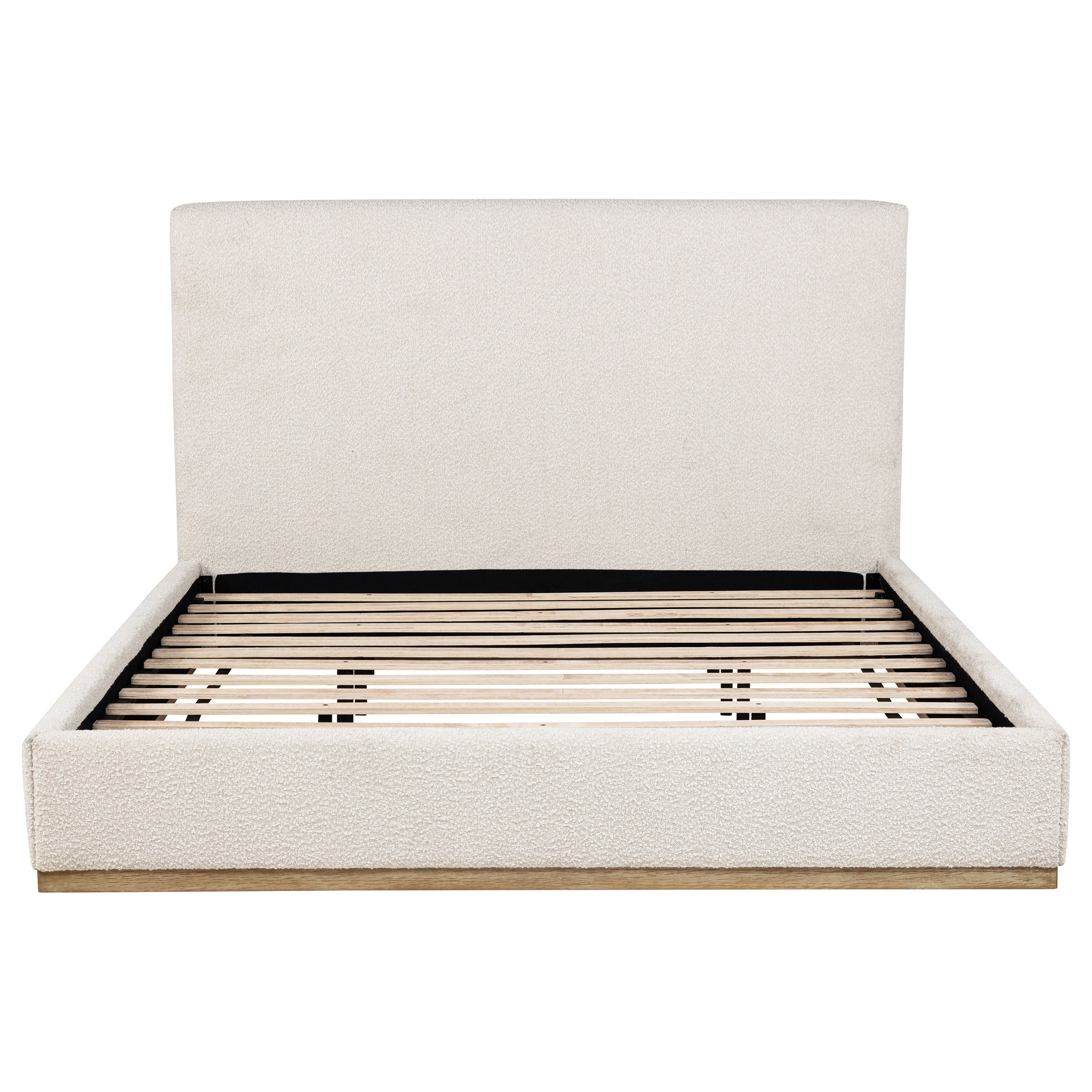 Knox Upholstered EASTERN KING Panel Bed Cream-