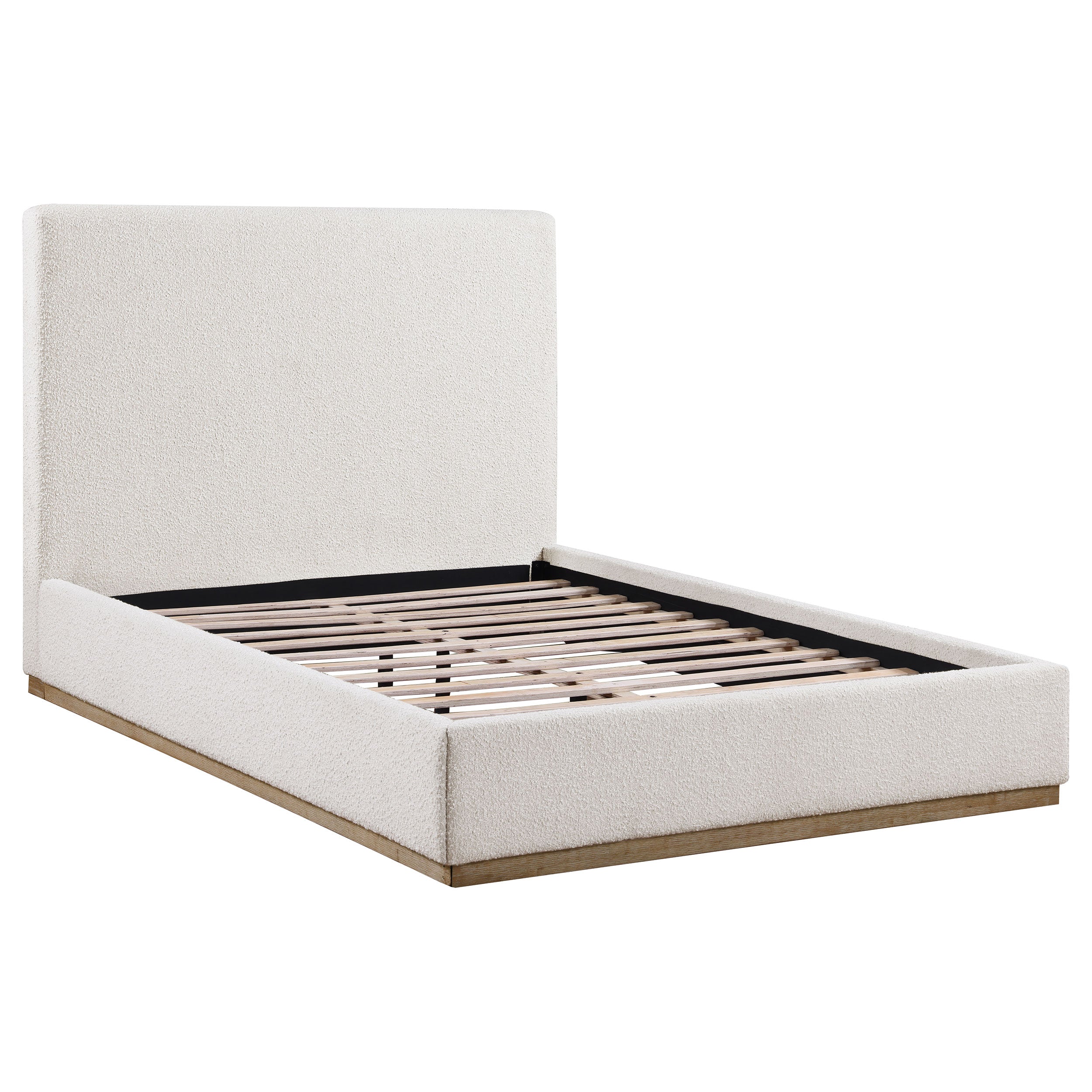 Knox Upholstered Queen Panel Bed Cream-