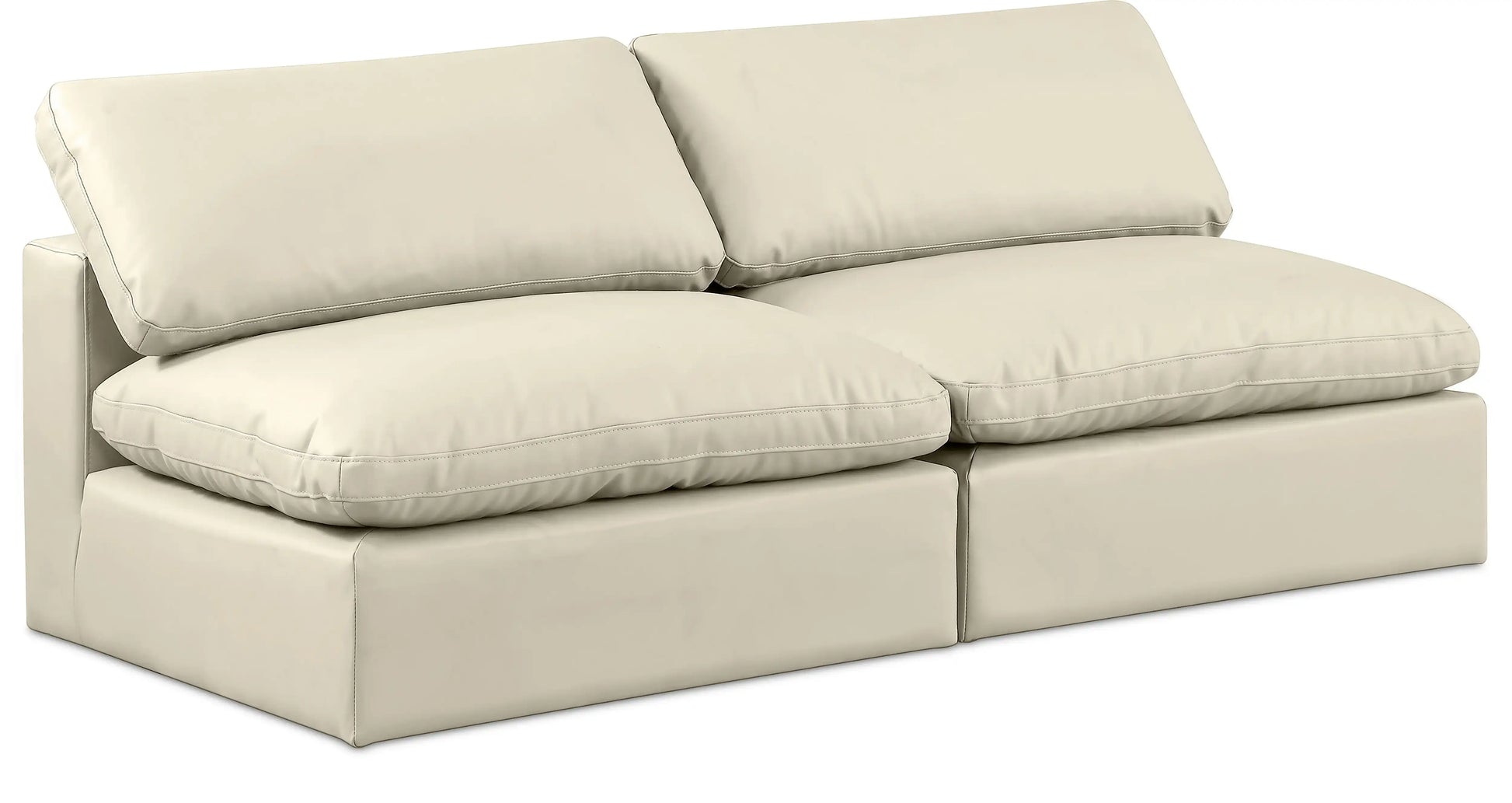 Comfy - Faux Leather Modular Armless Sofa 2 Seats - Best Buy Furniture