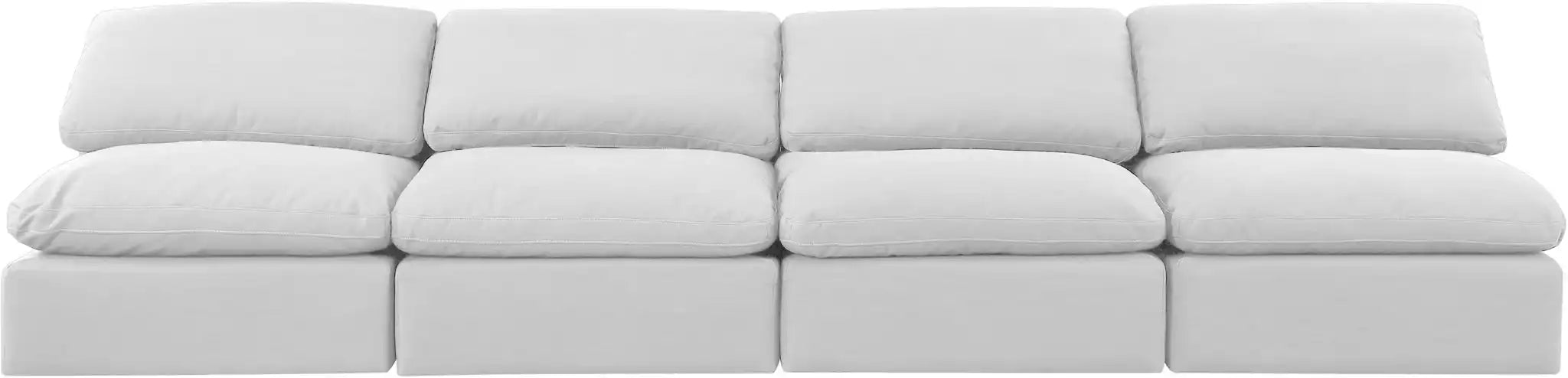Indulge - Linen 4 Piece Modular Armless Sofa - White