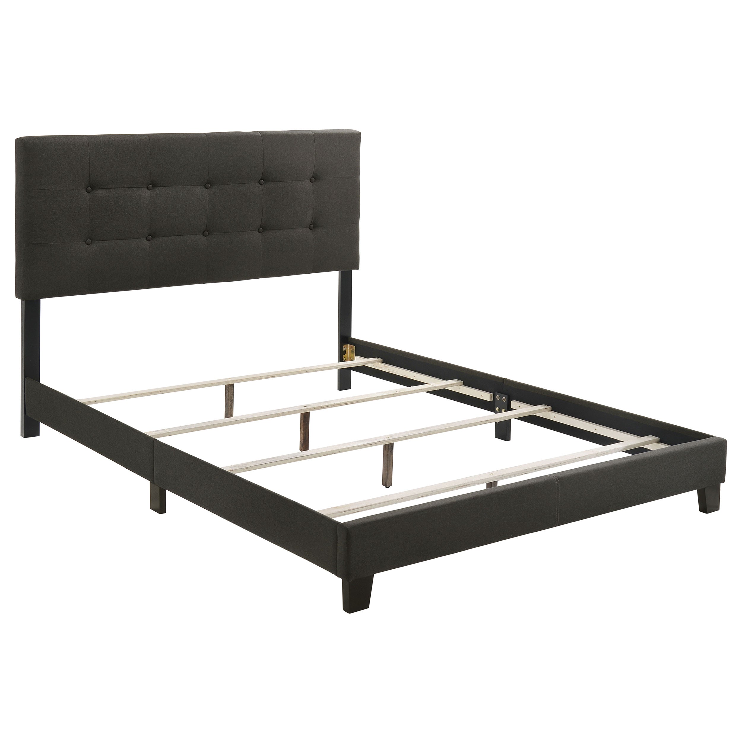 Mapes Upholstered Full Panel Bed Charcoal-CoasterEveryday