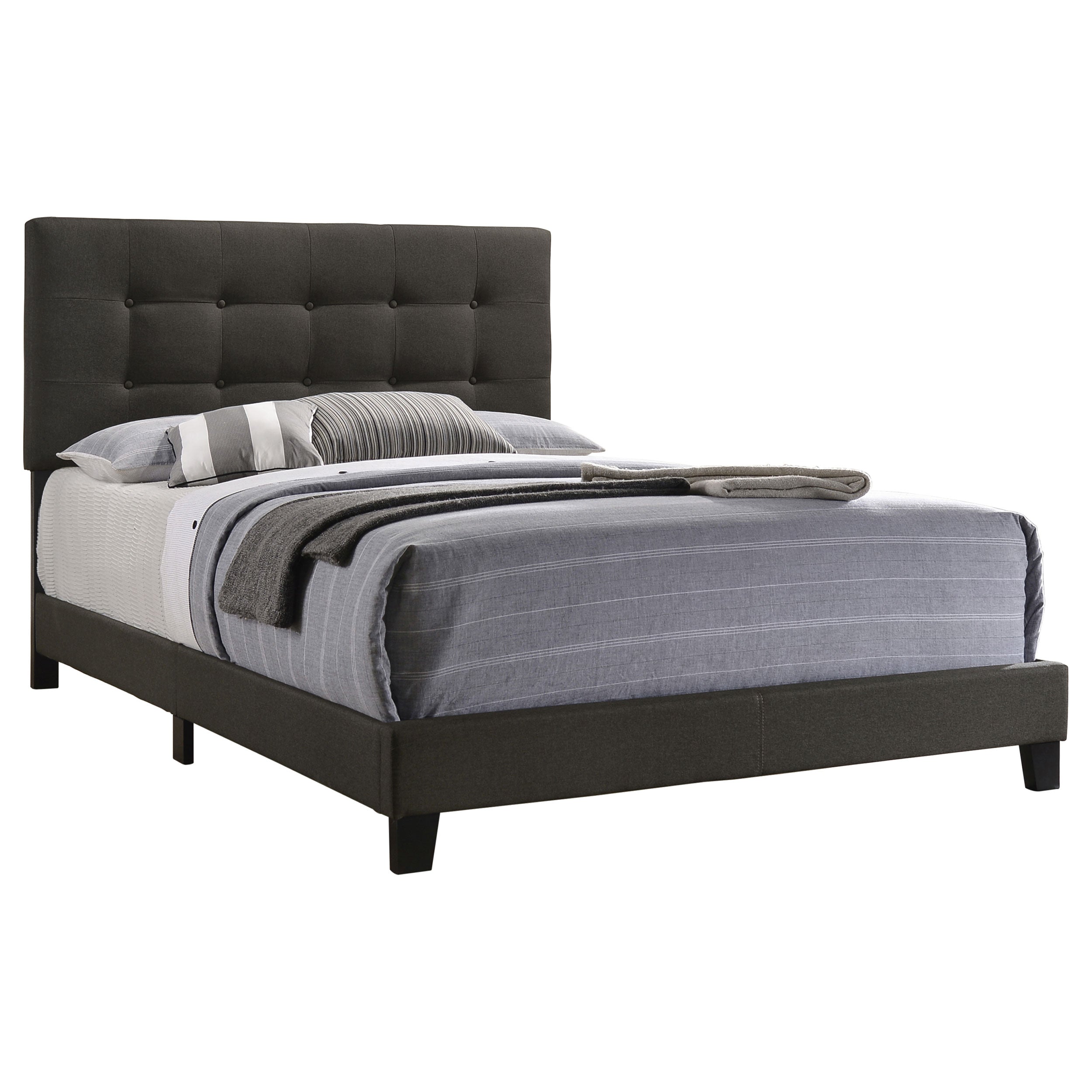 Mapes Upholstered Queen Panel Bed Charcoal-CoasterEveryday