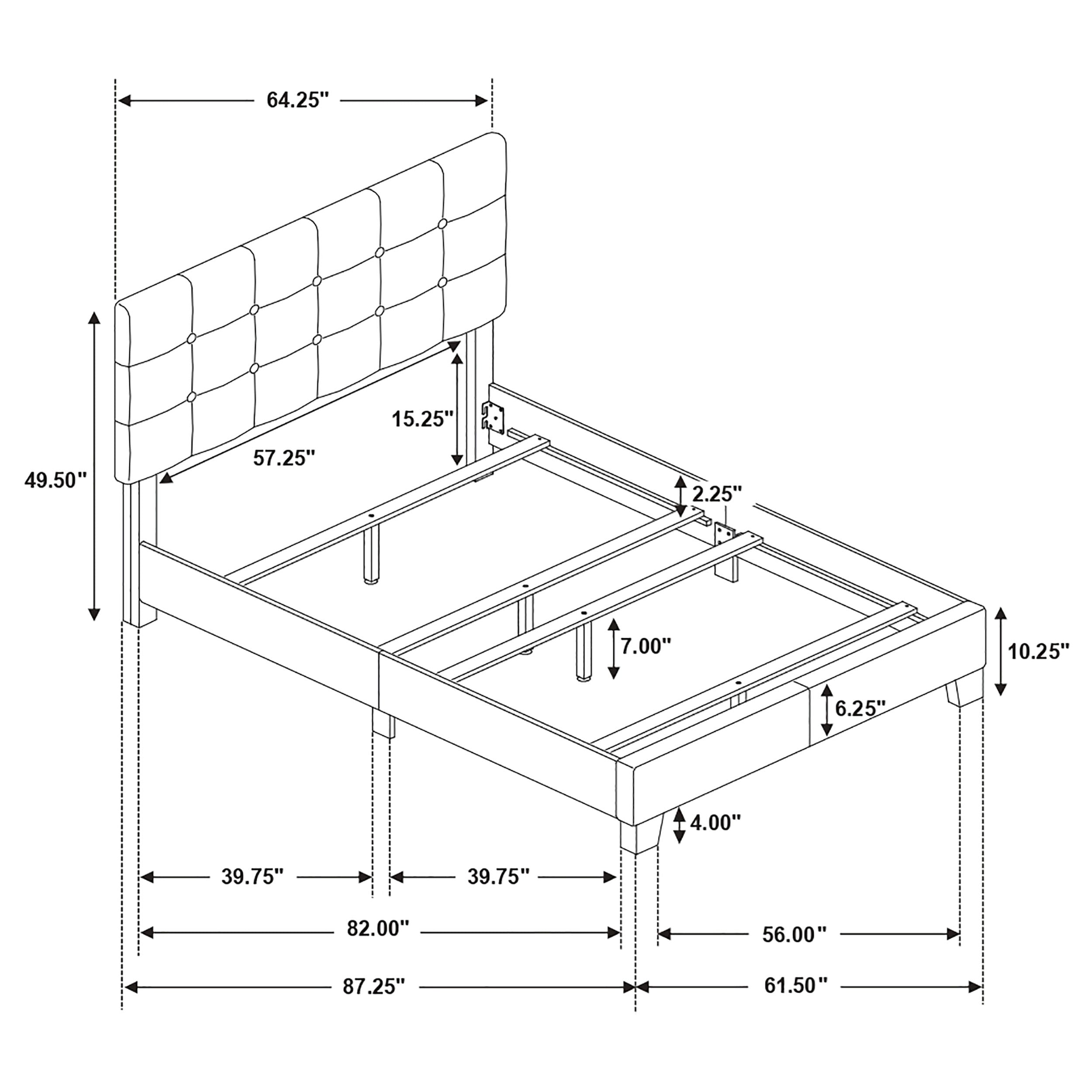 Mapes Upholstered Queen Panel Bed Charcoal-CoasterEveryday