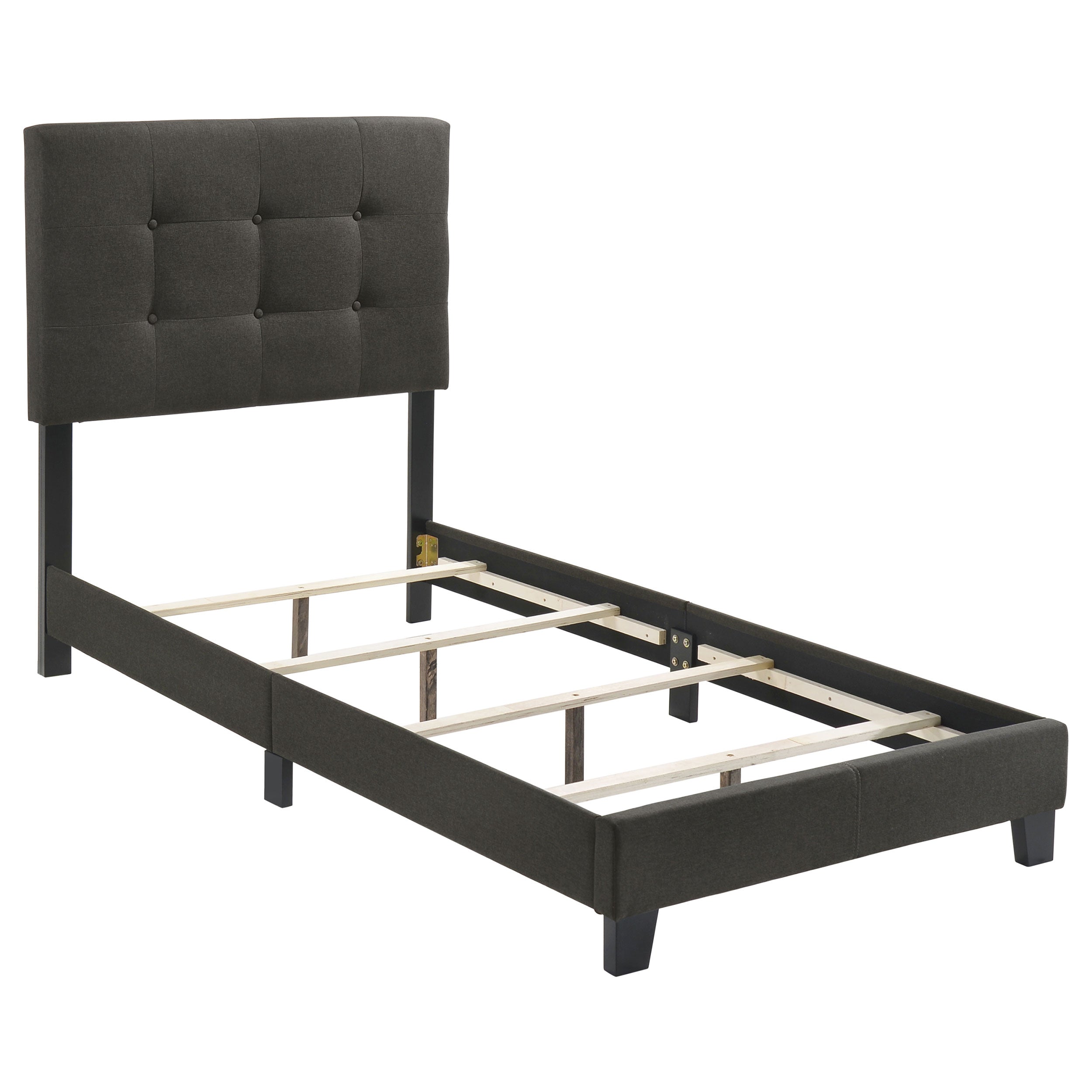 Mapes Upholstered Twin Panel Bed Charcoal-CoasterEveryday