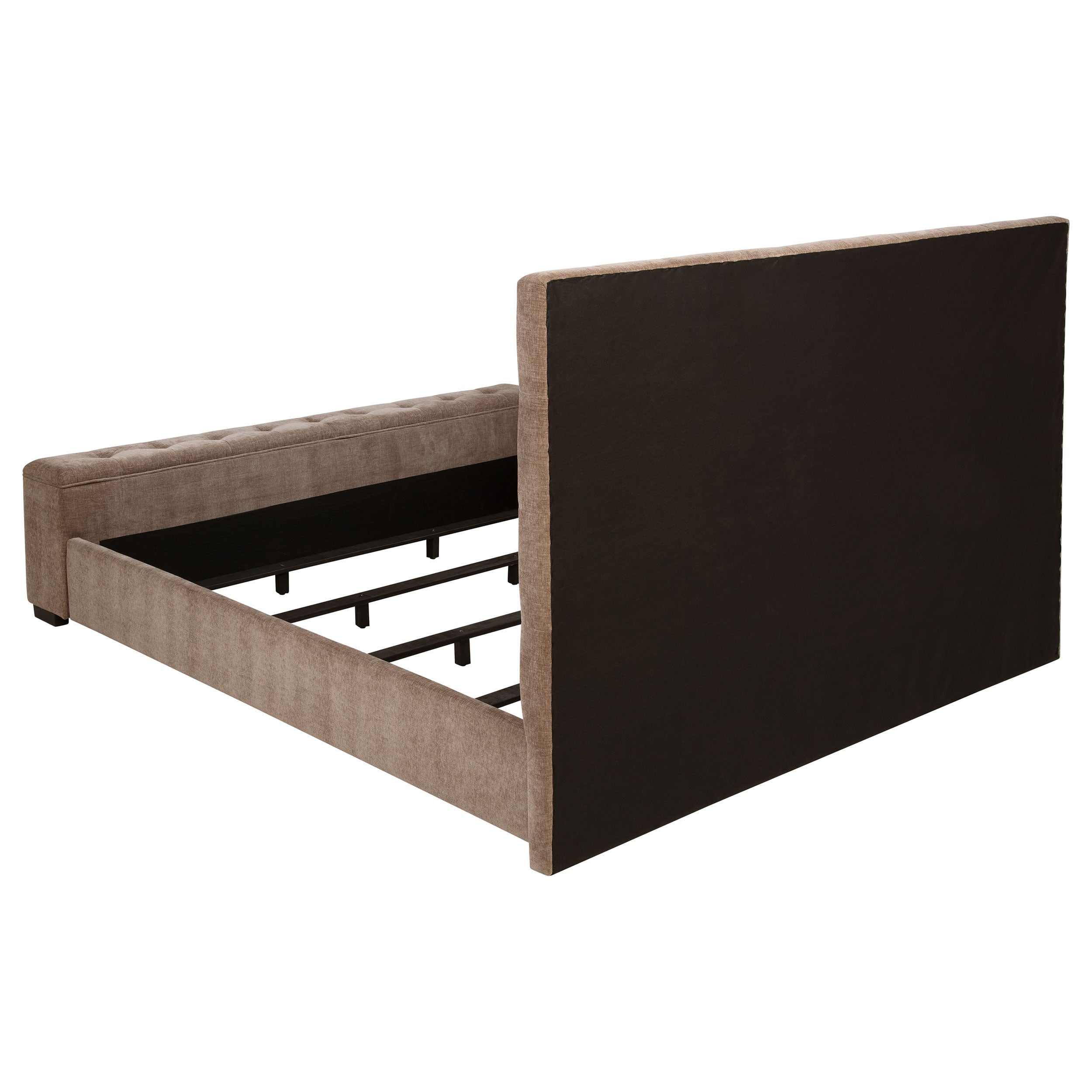 Senna Upholstered California King Audio Flame Visualizer Bed Brown-